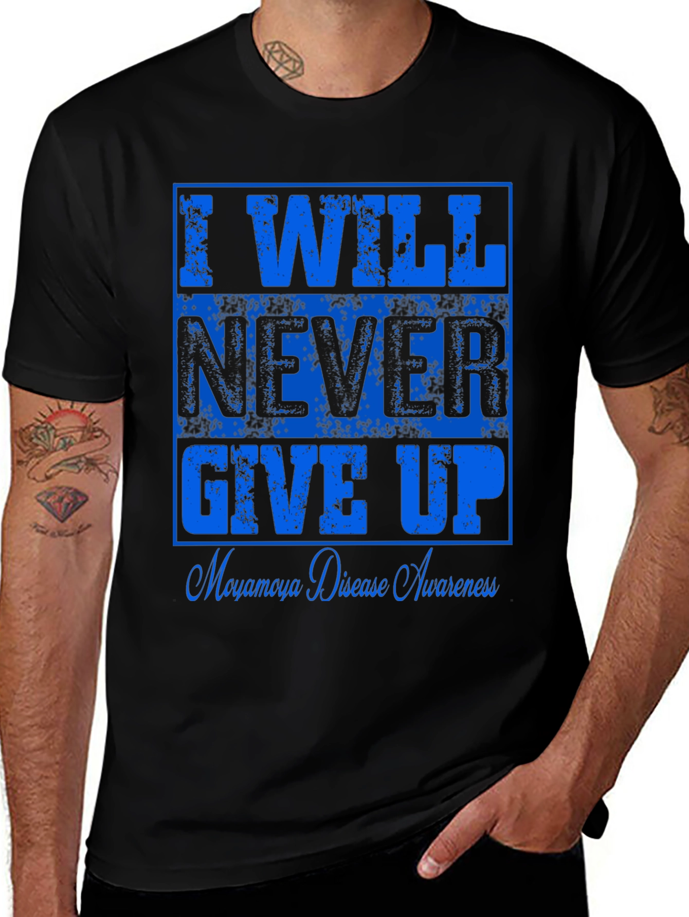 I Will Never Give Up T-Shirt Moyamoya Disease Awareness