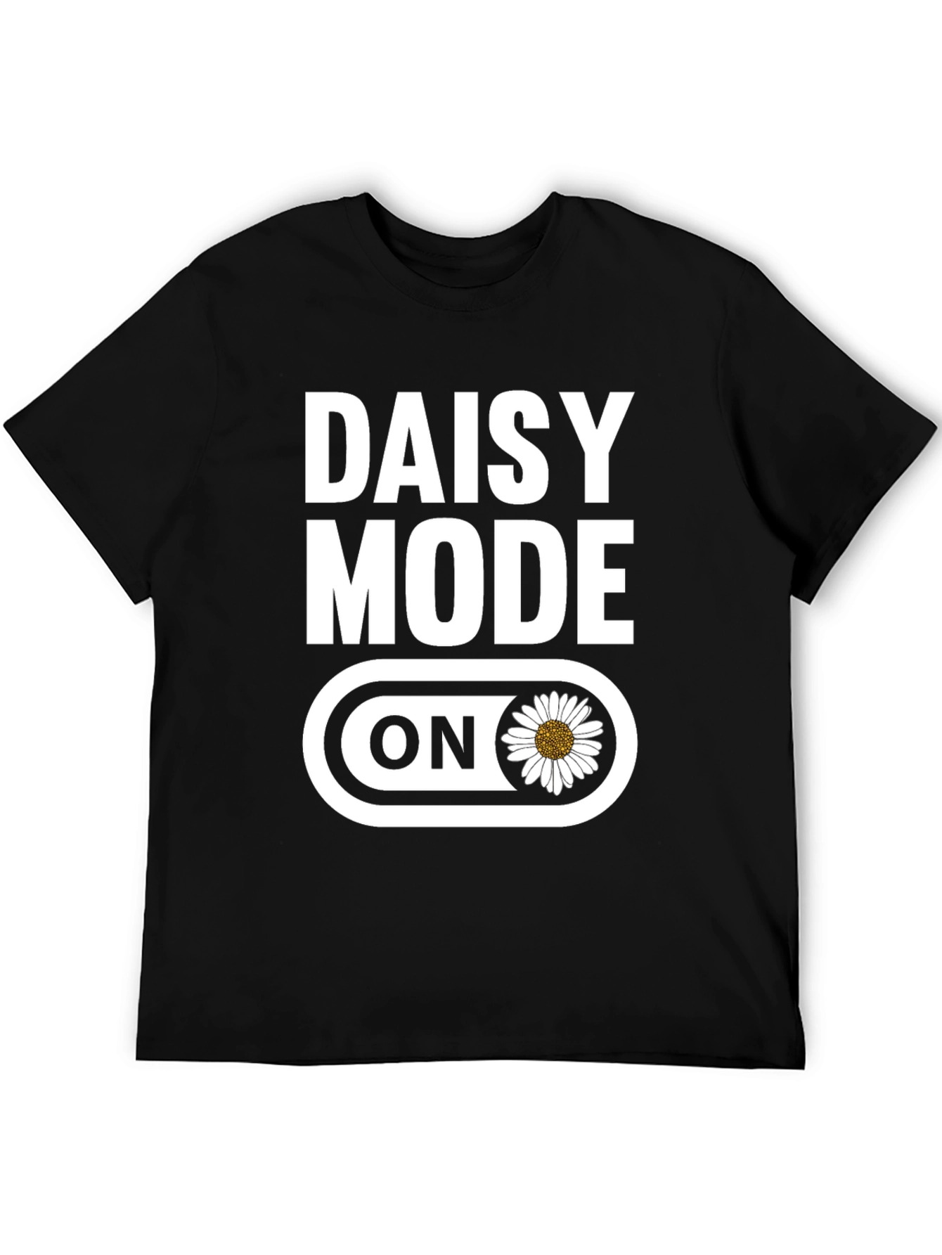 Daisy Mode On Graphic T-Shirt - Black Cotton Blend