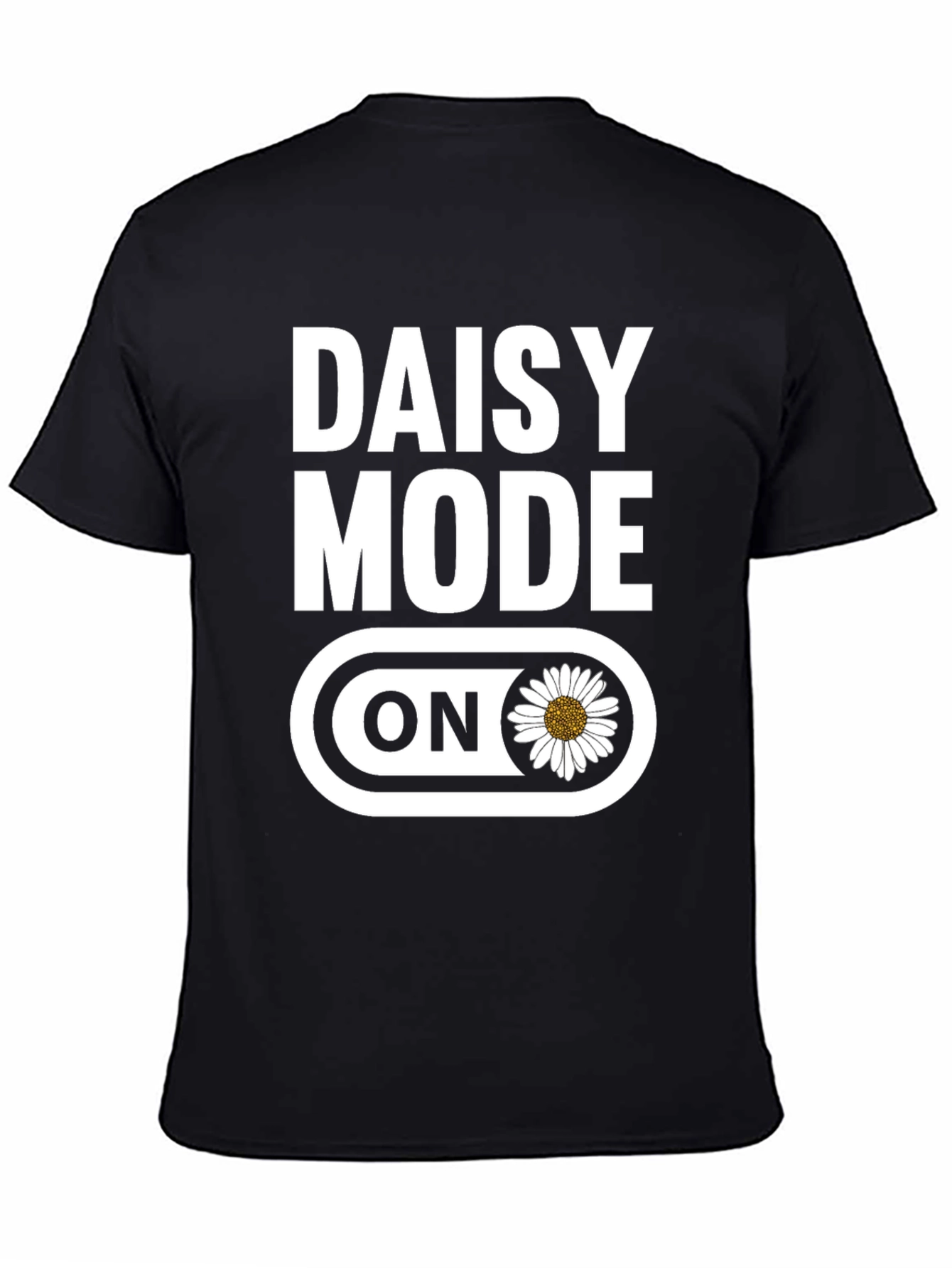Daisy Mode On Graphic T-Shirt - Black Cotton Blend