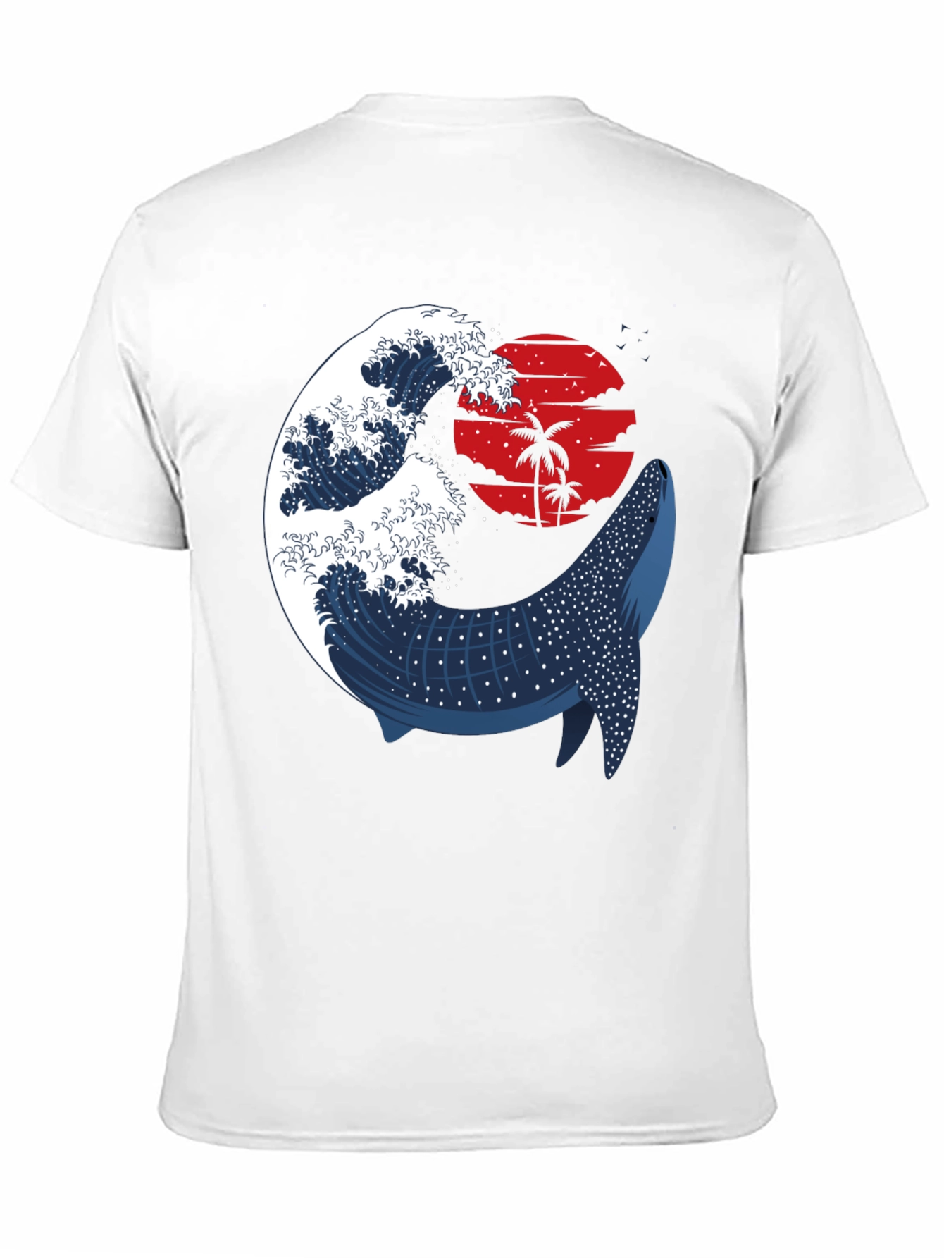Whale Shark & Wave Graphic Tee - Ocean Sunset