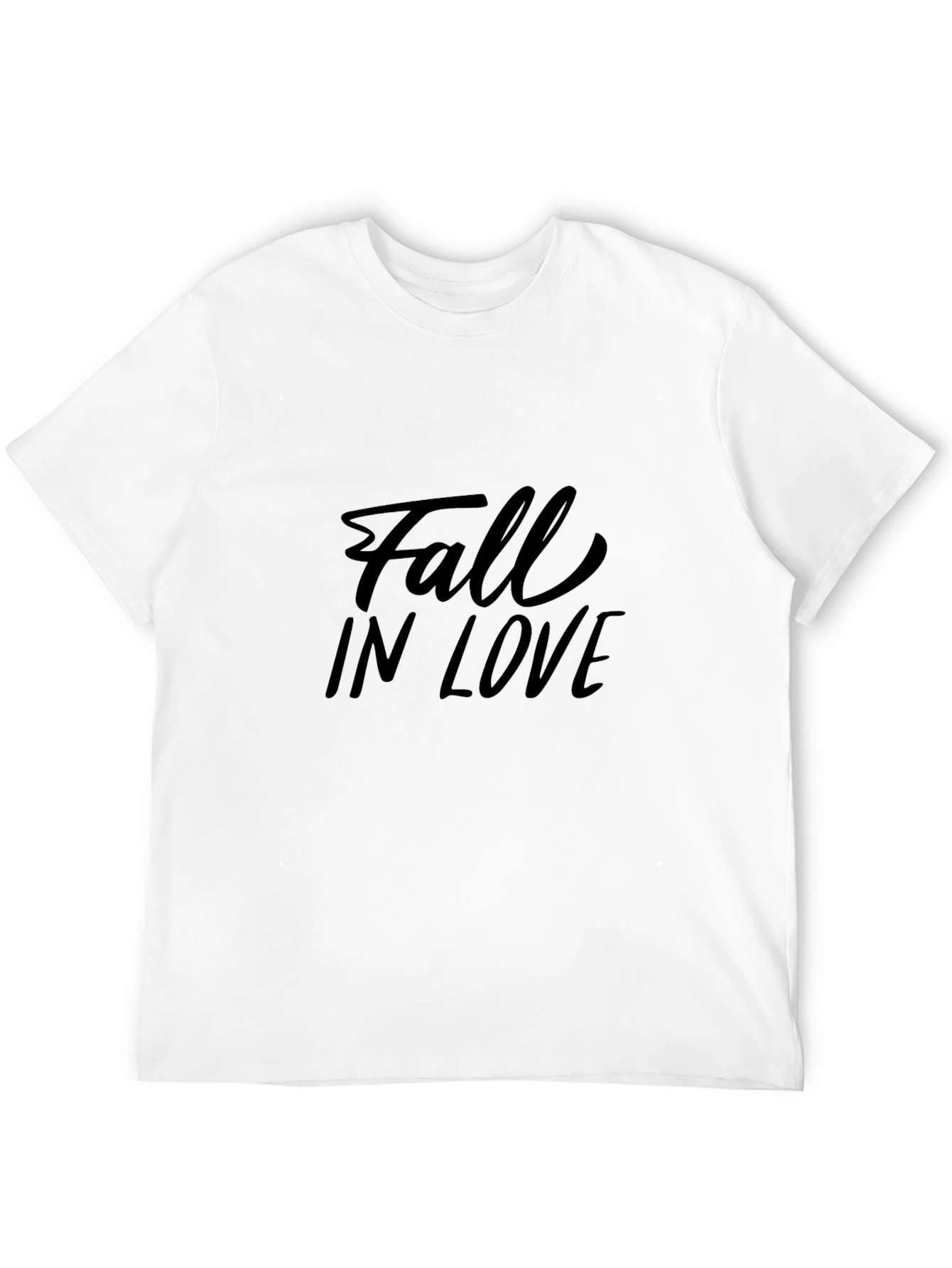 Fall In Love Graphic Tee - Stylish Black T-Shirt
