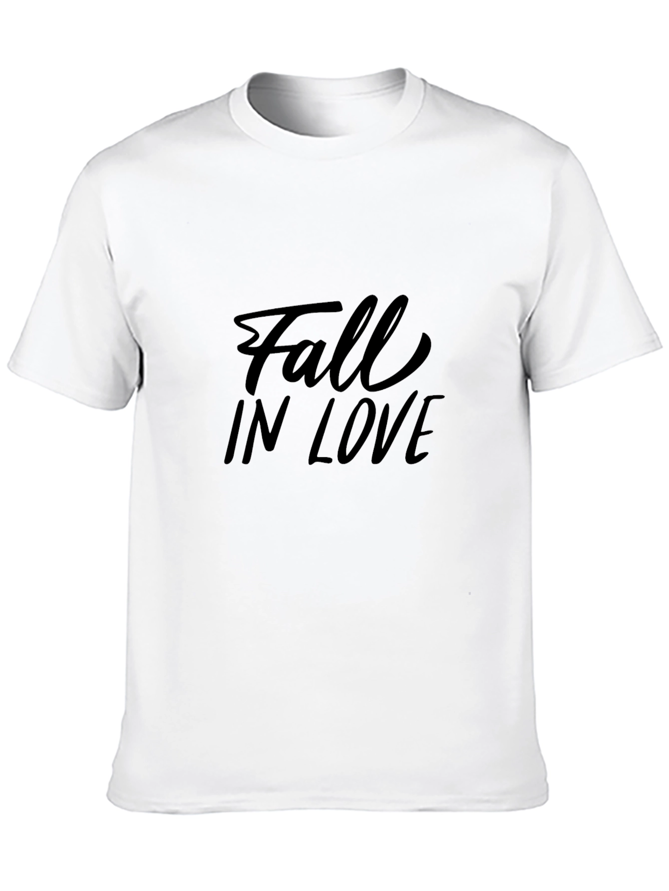 Fall In Love Graphic Tee - Stylish Black T-Shirt