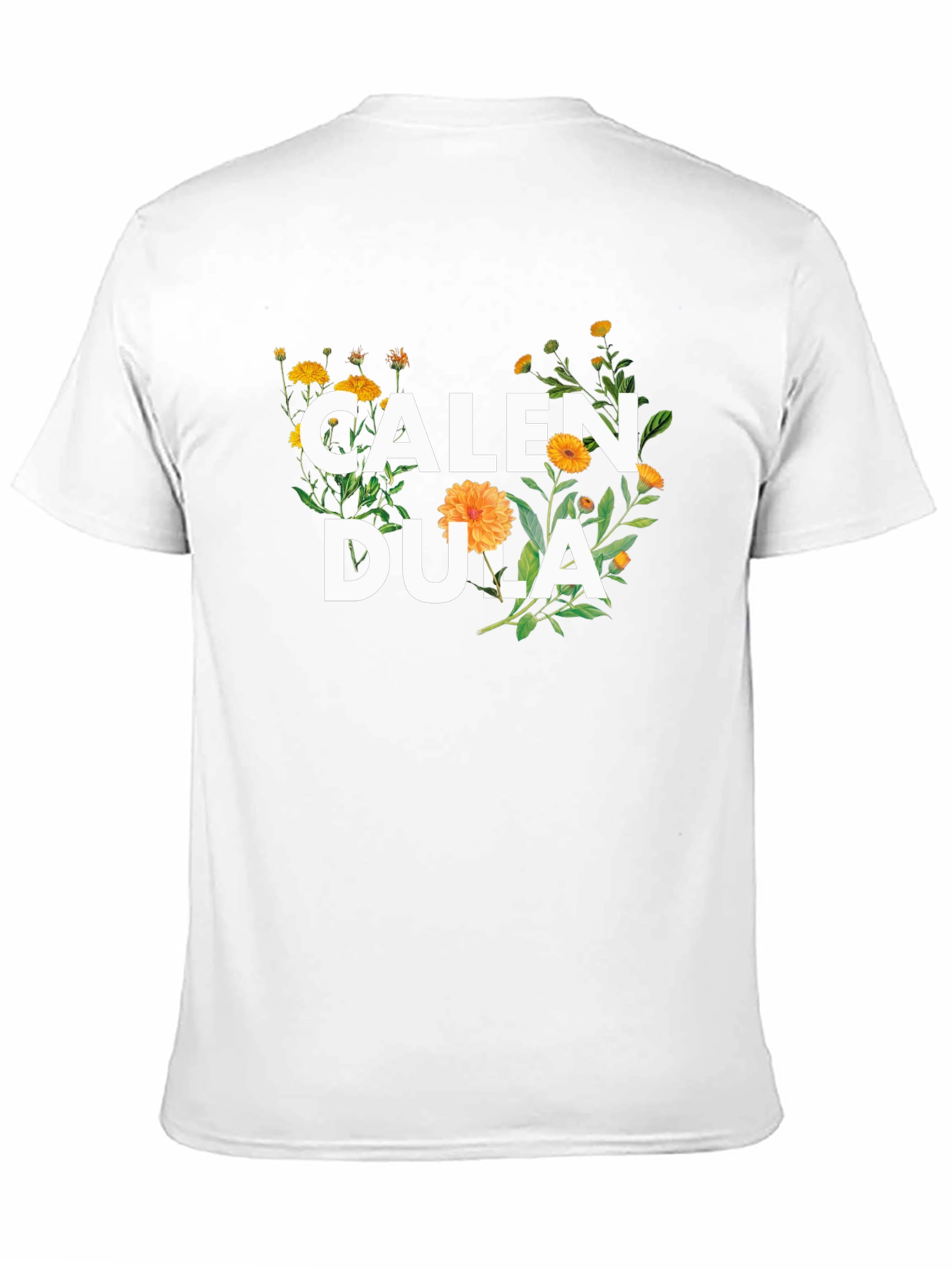 Calendula Floral Graphic Black T-Shirt