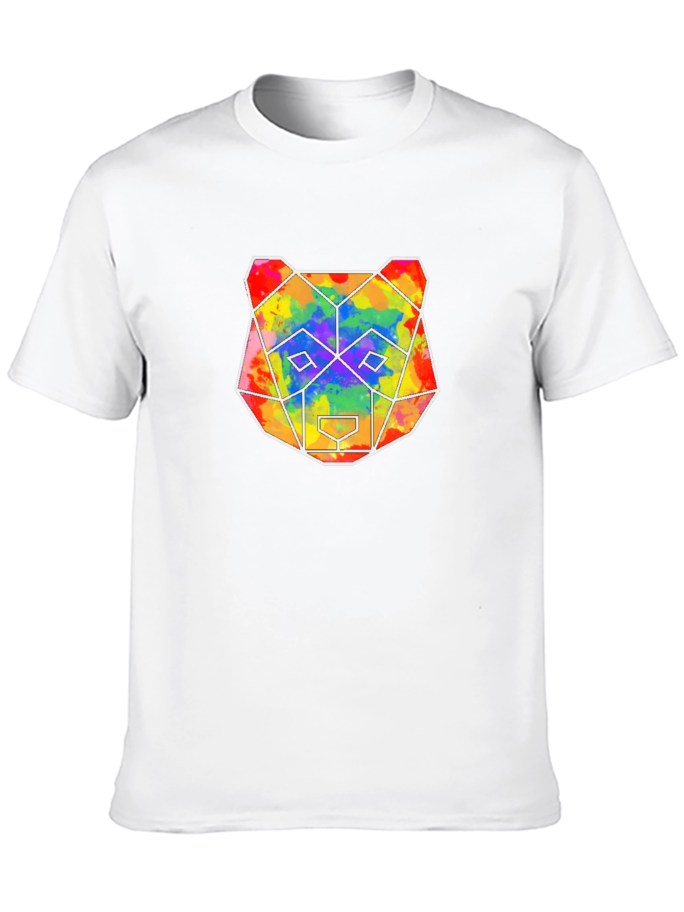 Geometric Bear Graphic Tee - Mens Black T-Shirt