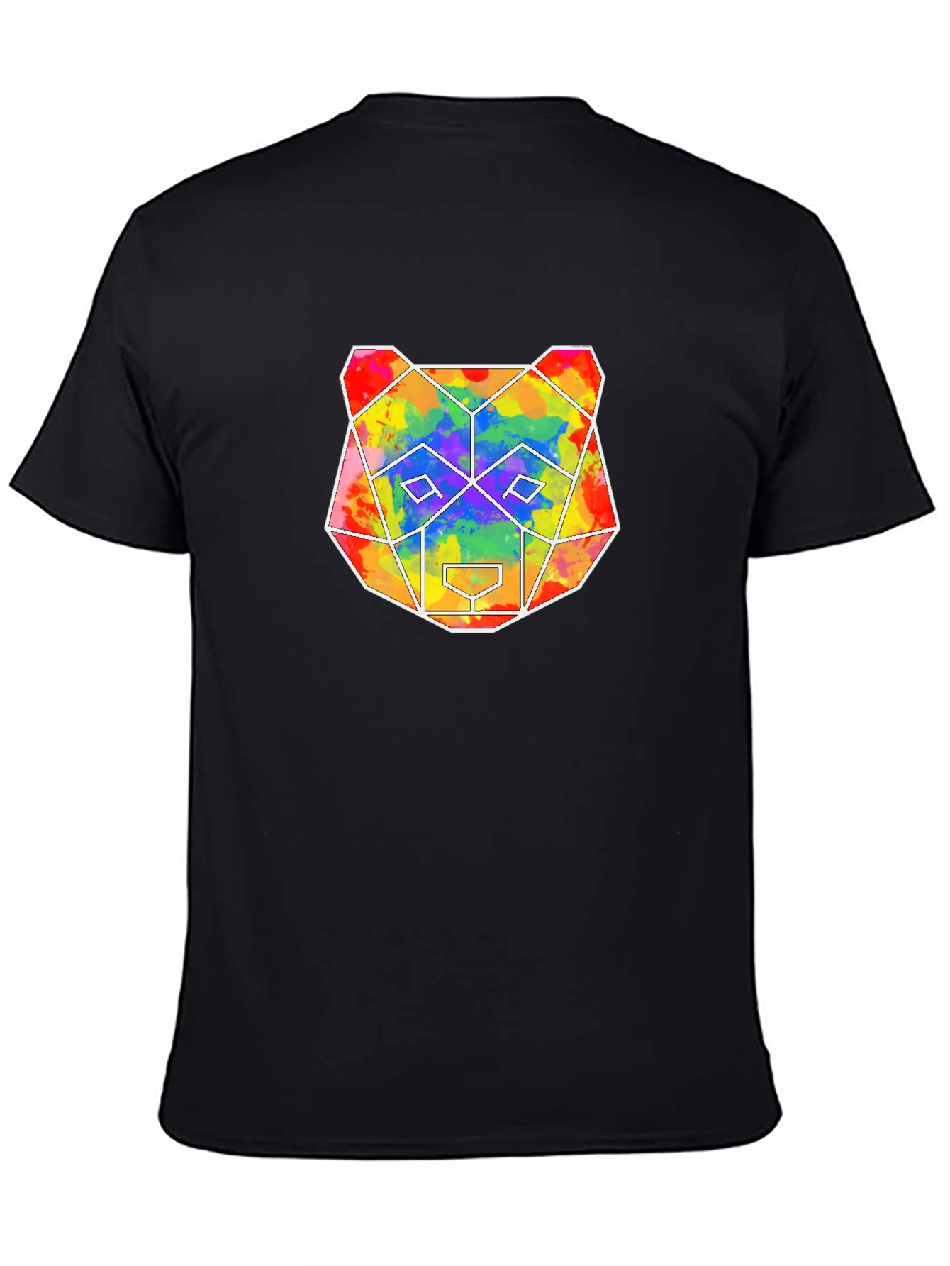 Geometric Bear Graphic Tee - Mens Black T-Shirt