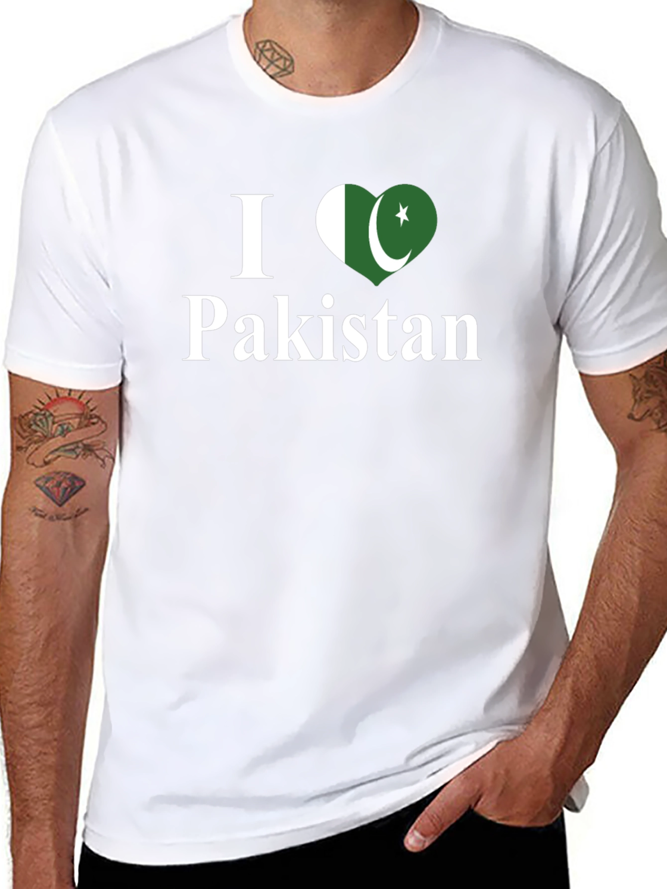 I Love Pakistan T-Shirt - Flag Heart Design