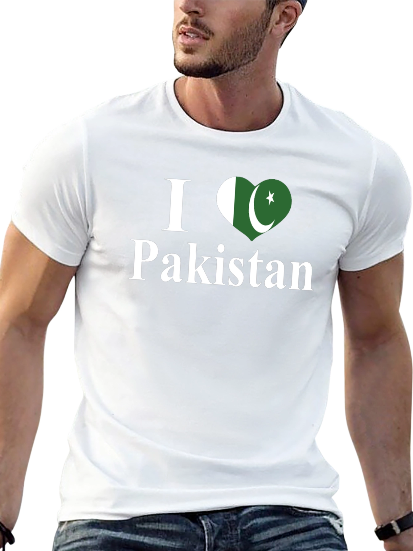 I Love Pakistan T-Shirt - Flag Heart Design