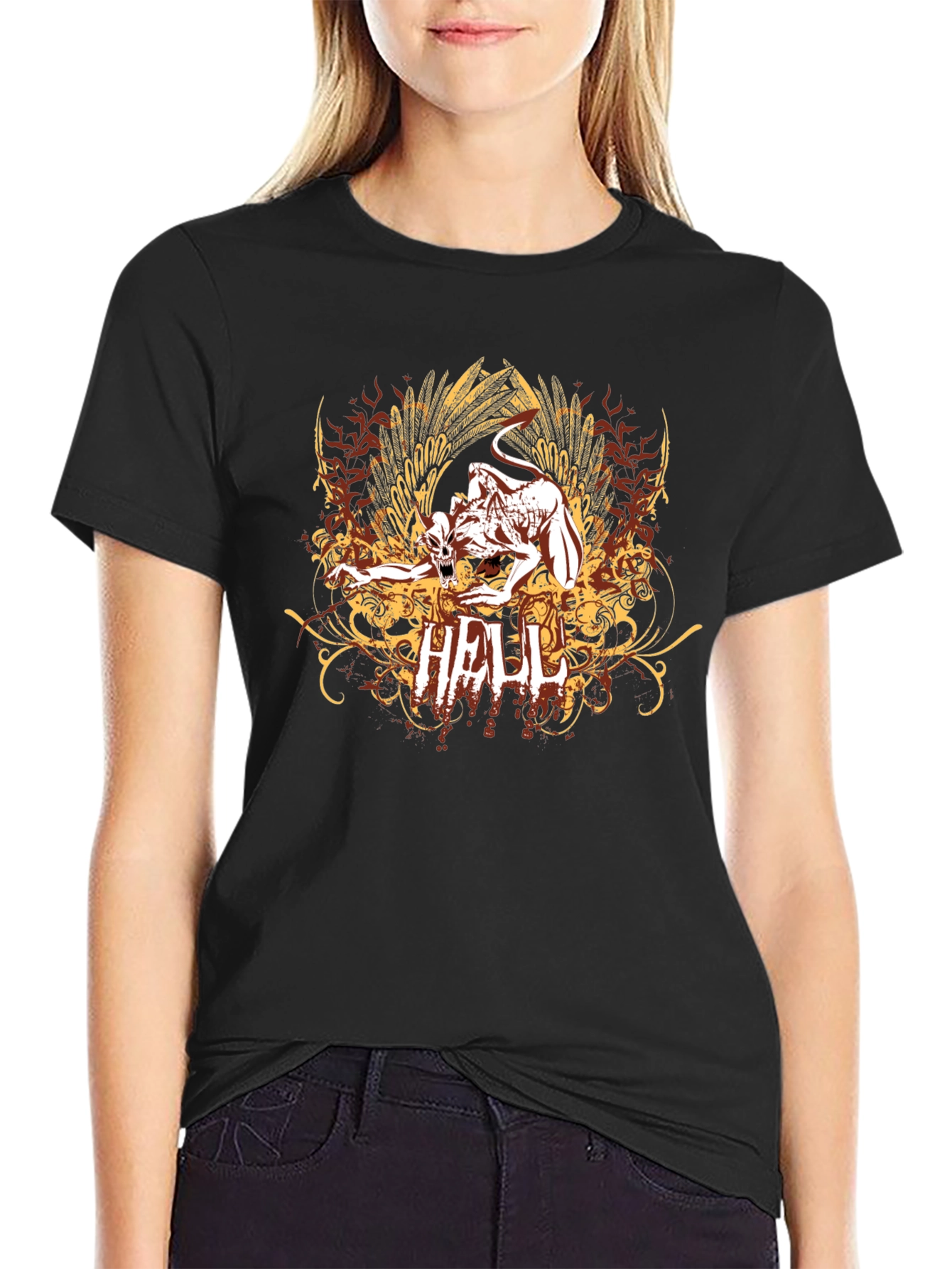 Graphic Print T-Shirt: Hell Demon Design