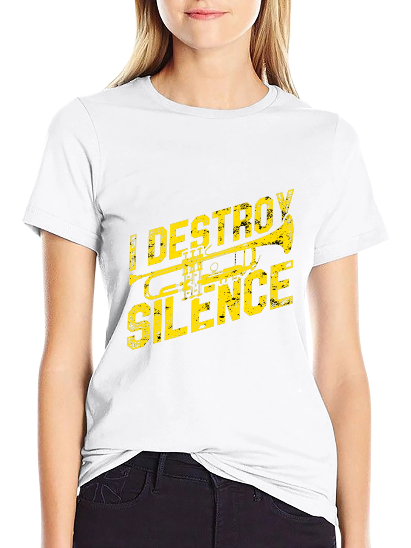 I Destroy Silence Trumpet T-Shirt - Black