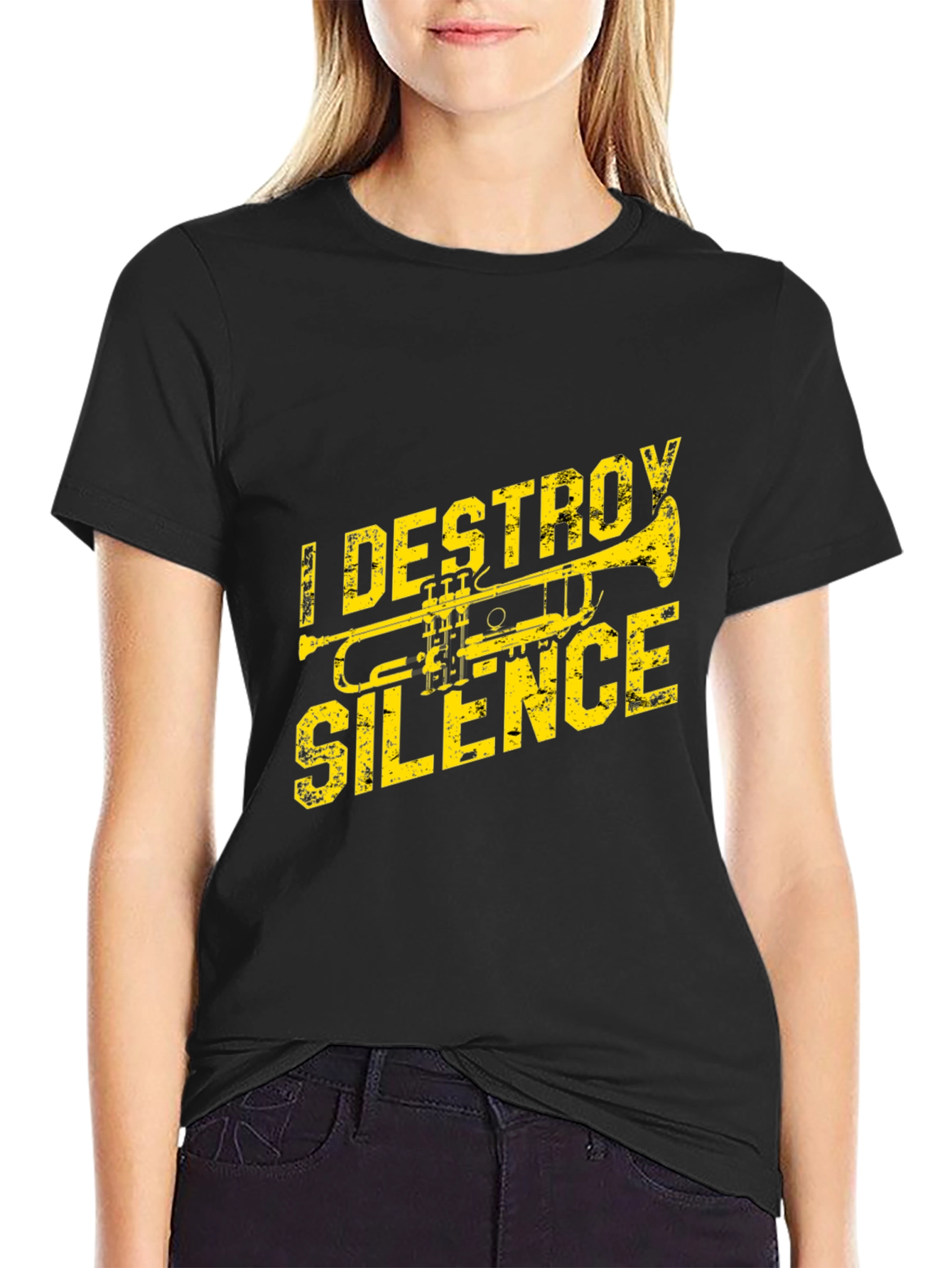 I Destroy Silence Trumpet T-Shirt - Black