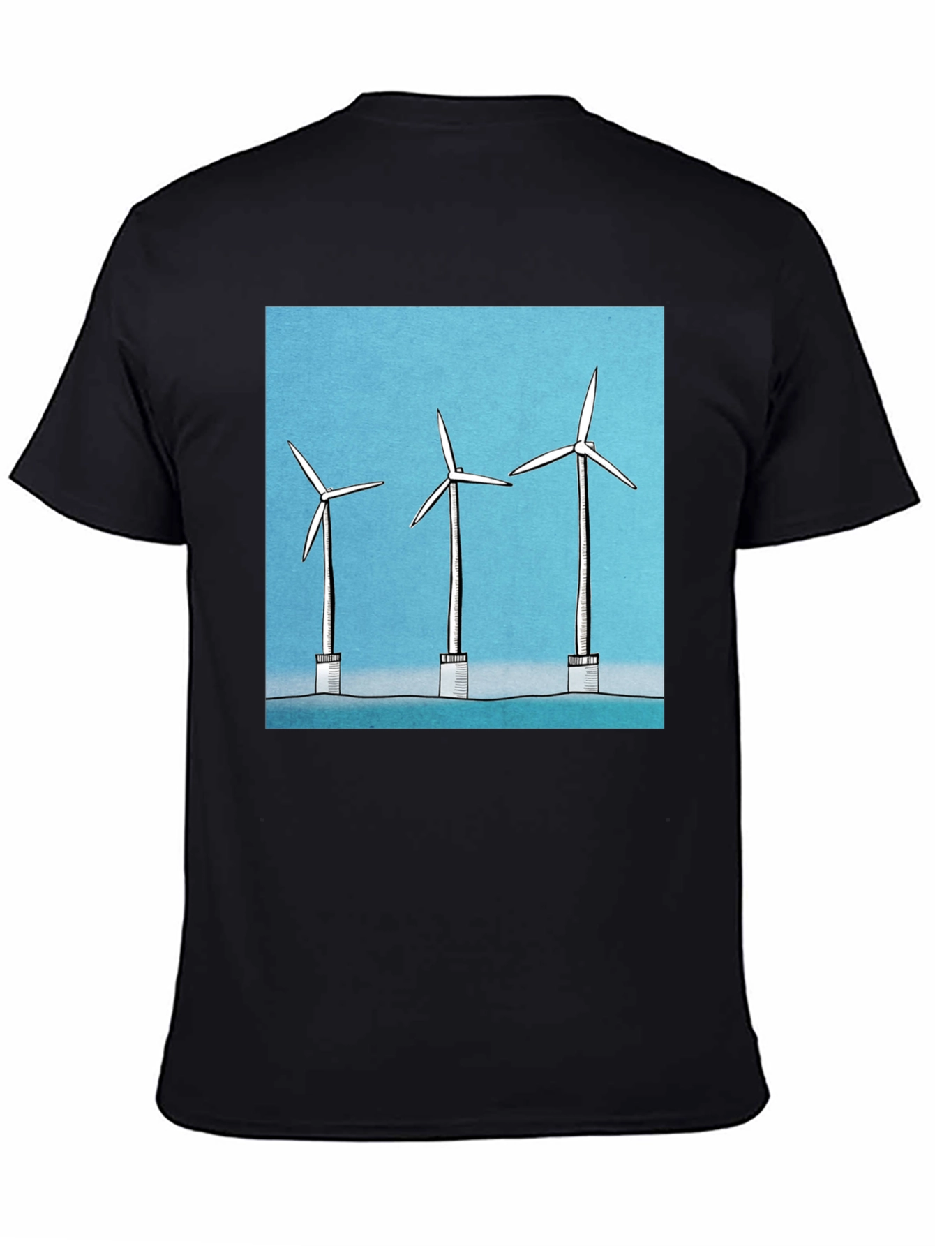 Wind Turbine Graphic Tee - Eco Friendly Style