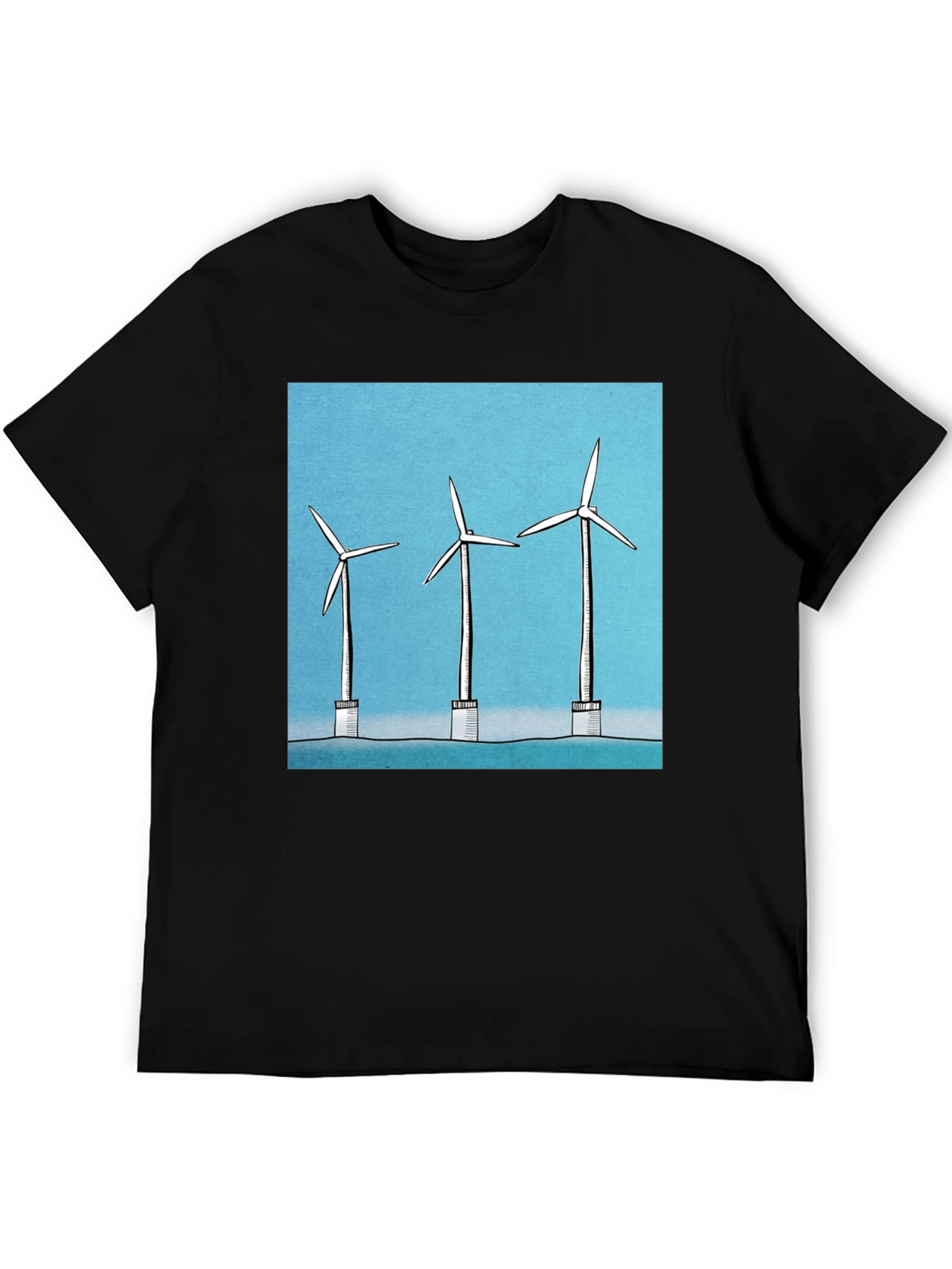 Wind Turbine Graphic Tee - Eco Friendly Style