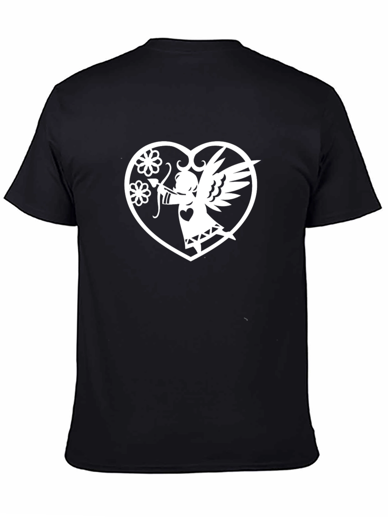 Cupid Heart Graphic Tee - Black T-Shirt