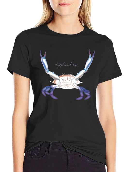 Applaud Me Crab Graphic Tee - Black Unisex T-Shirt