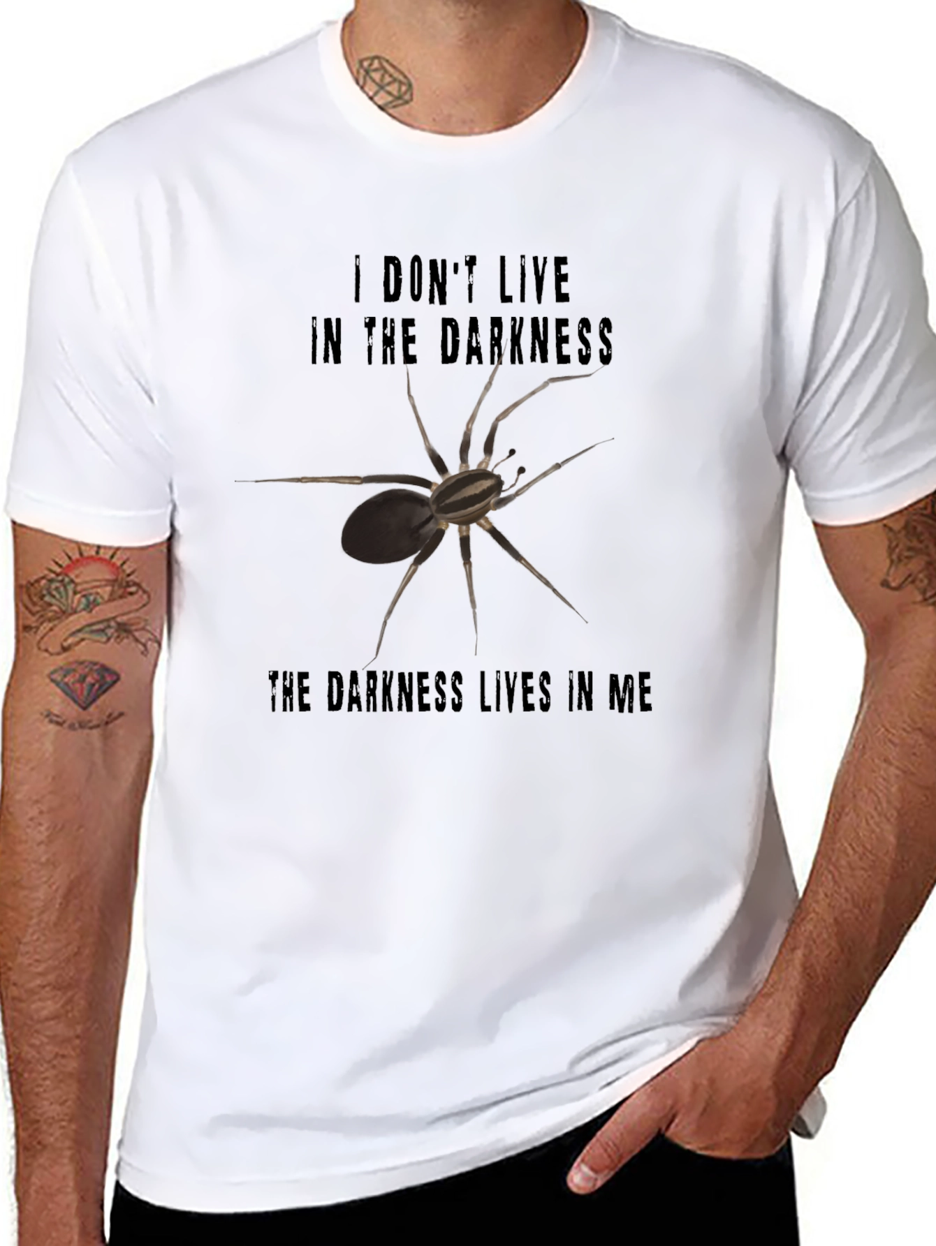 Darkness Lives In Me Spider Graphic T-Shirt