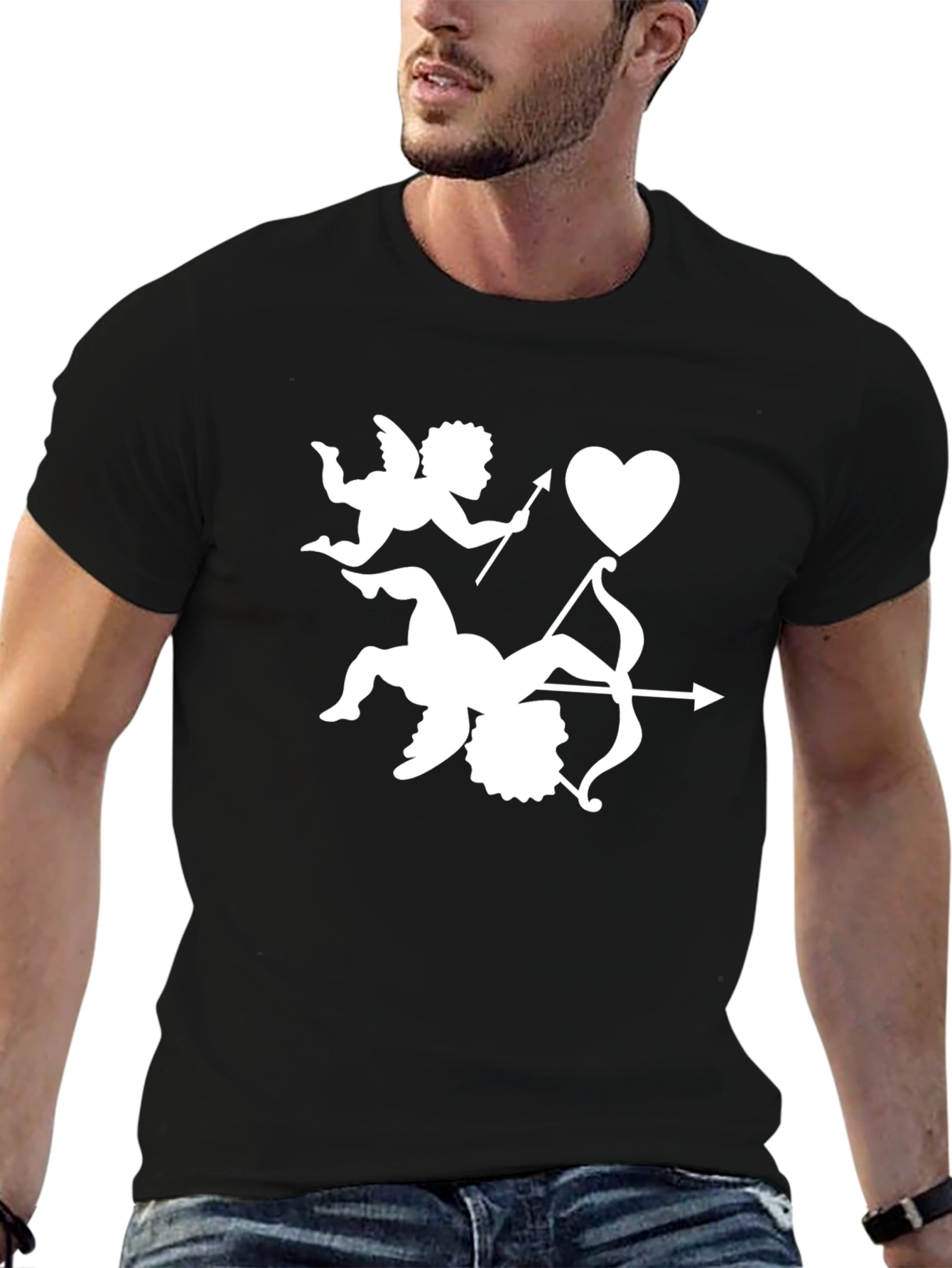 Cupids Arrow Valentines Day Black T-Shirt