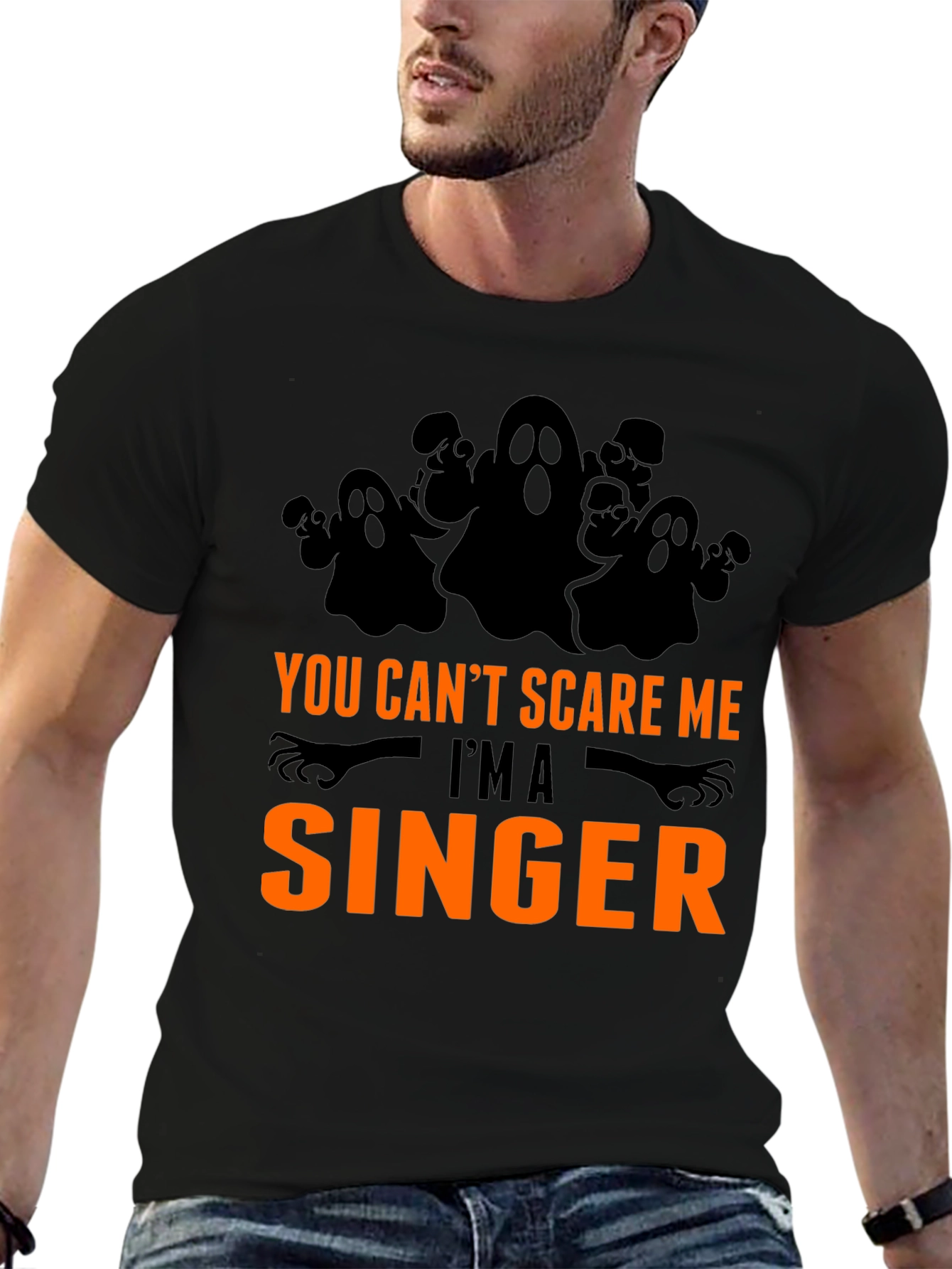 Funny Halloween Singer T-Shirt - You Cant Scare Me