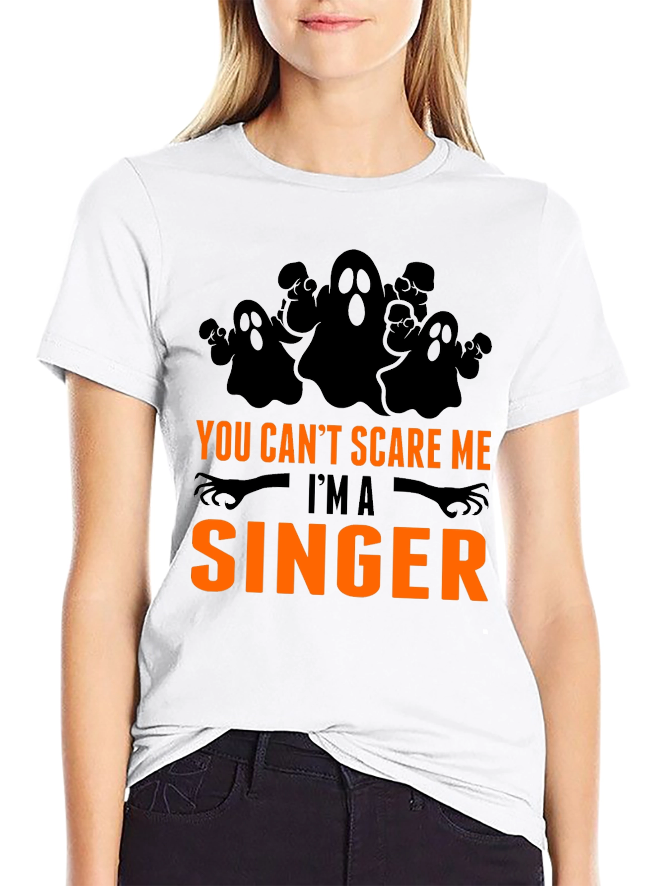 Funny Halloween Singer T-Shirt - You Cant Scare Me
