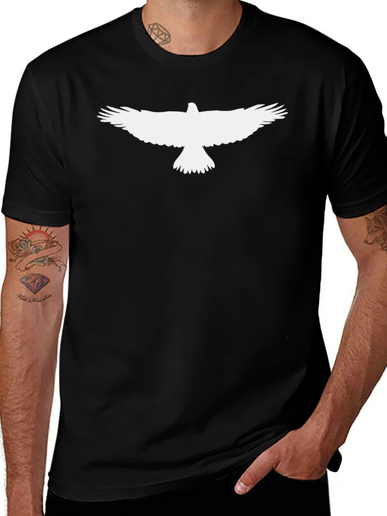 Eagle Graphic Tee - Black Cotton Blend