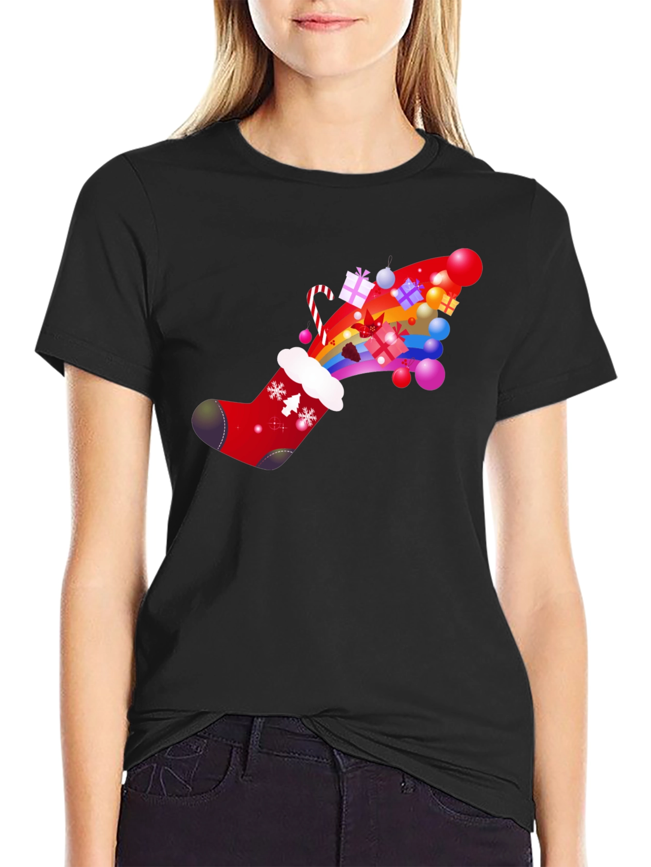 Festive Christmas Stocking T-Shirt