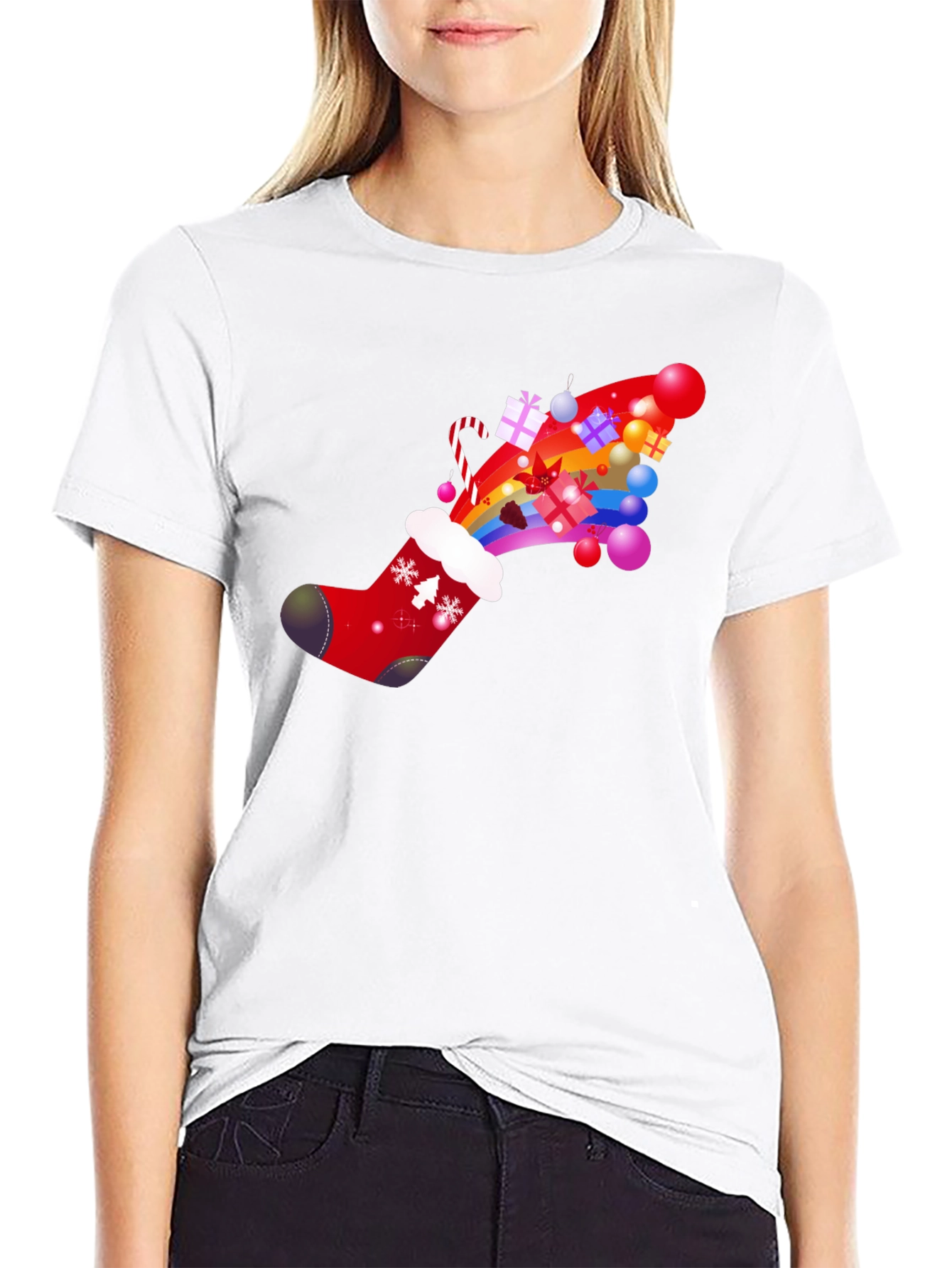 Festive Christmas Stocking T-Shirt
