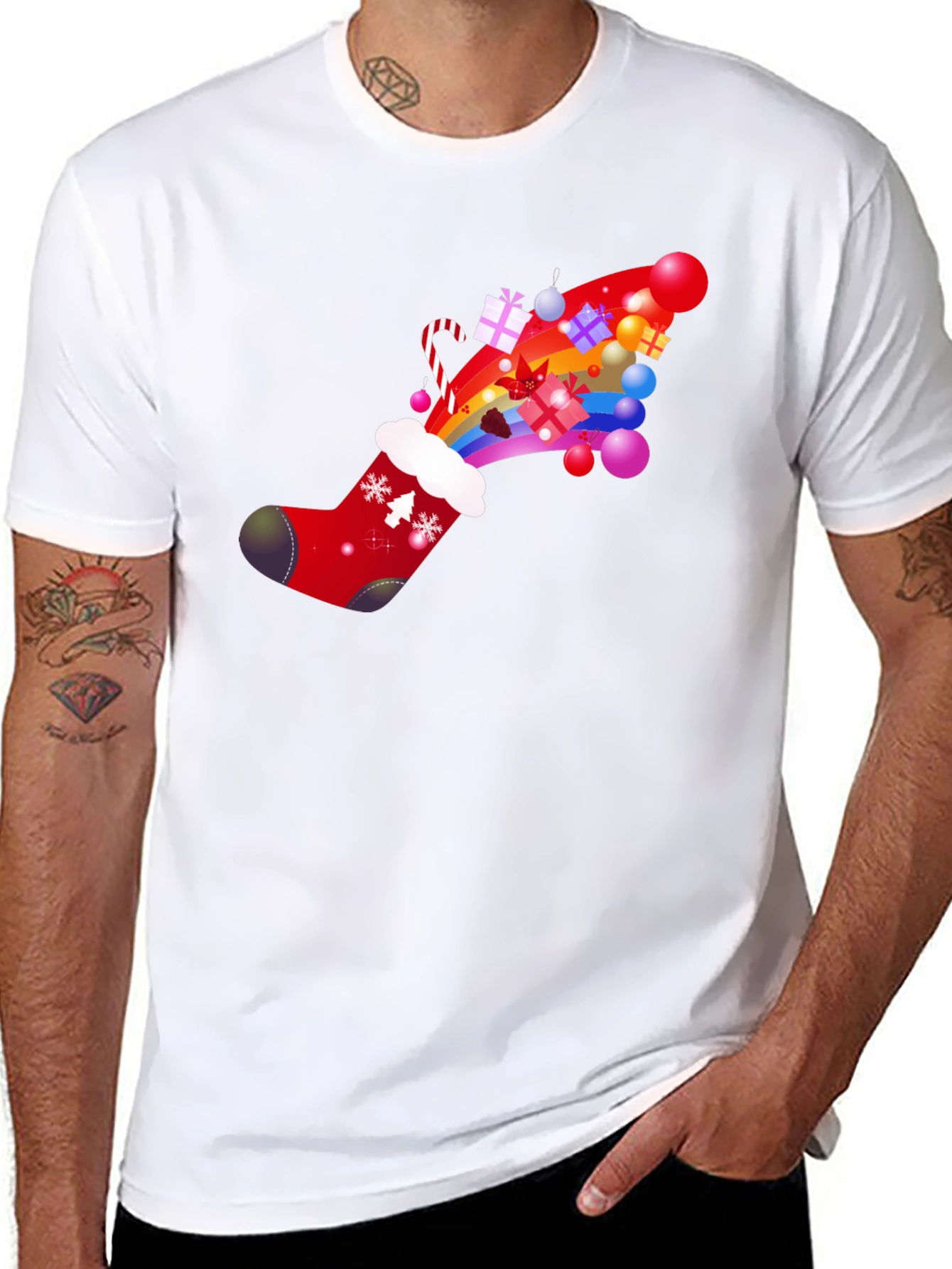Festive Christmas Stocking T-Shirt