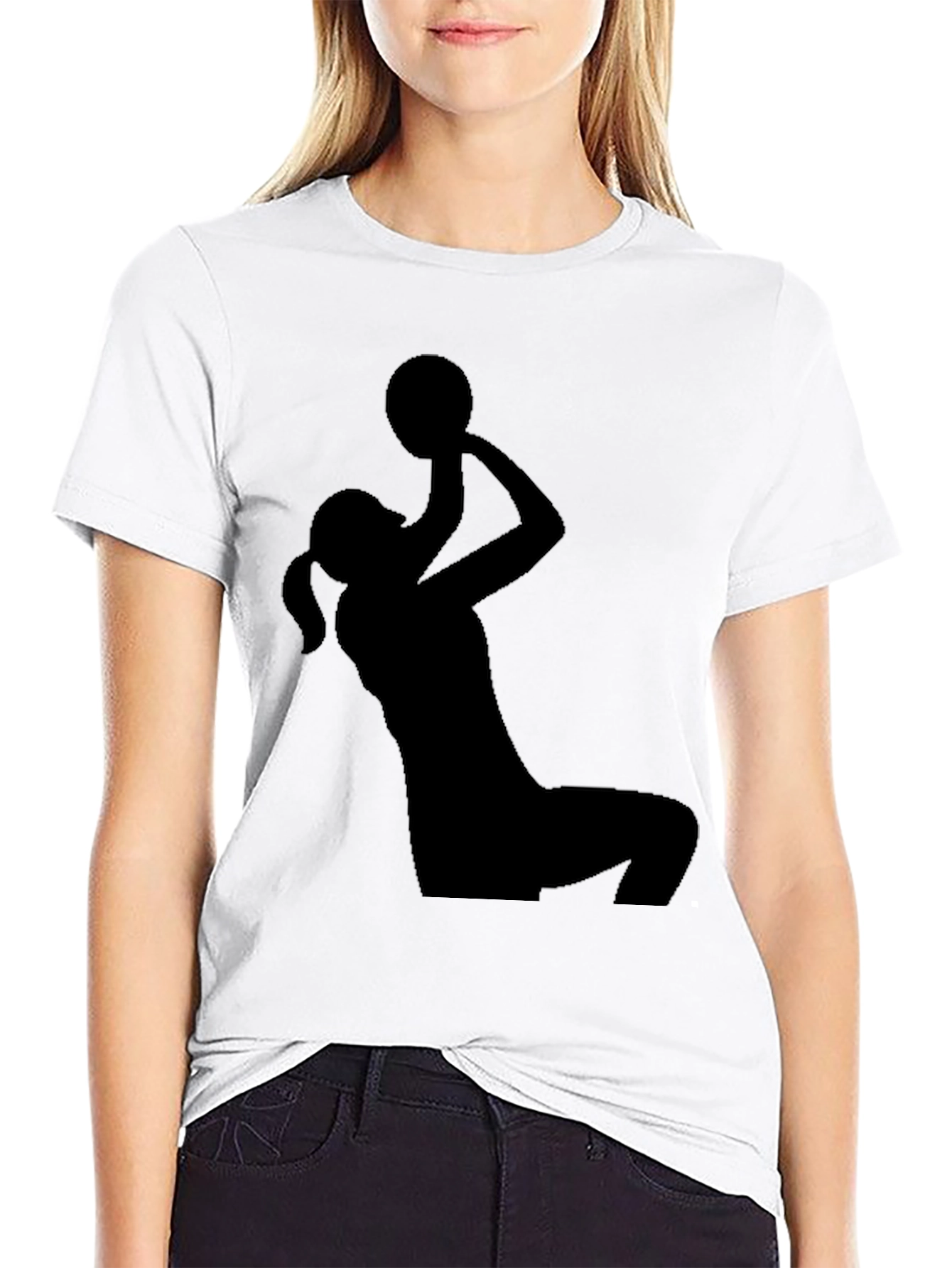 Netball Player Graphic Tee - Sporty Black T-Shirt