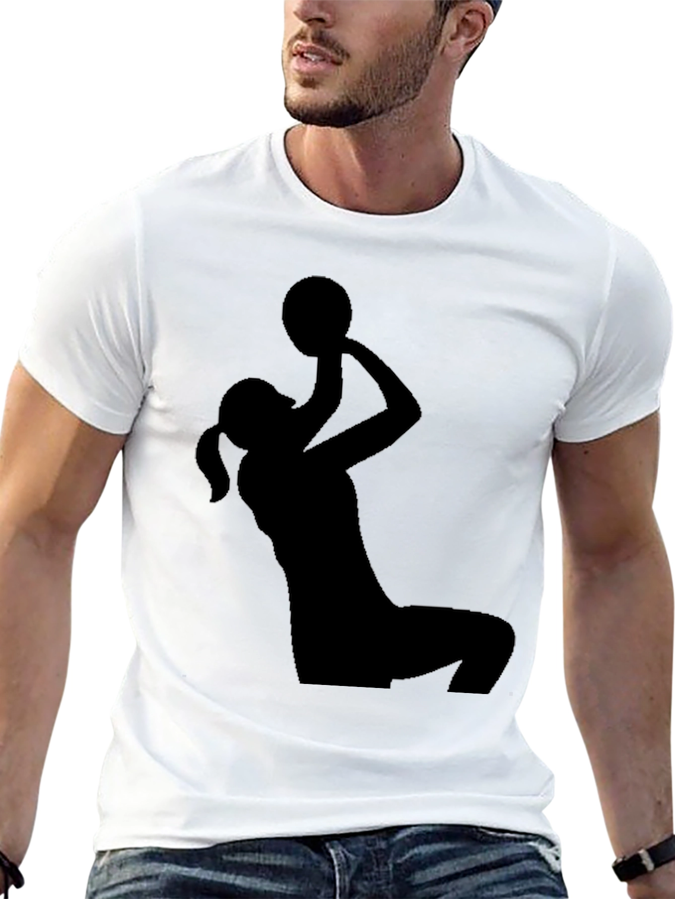 Netball Player Graphic Tee - Sporty Black T-Shirt