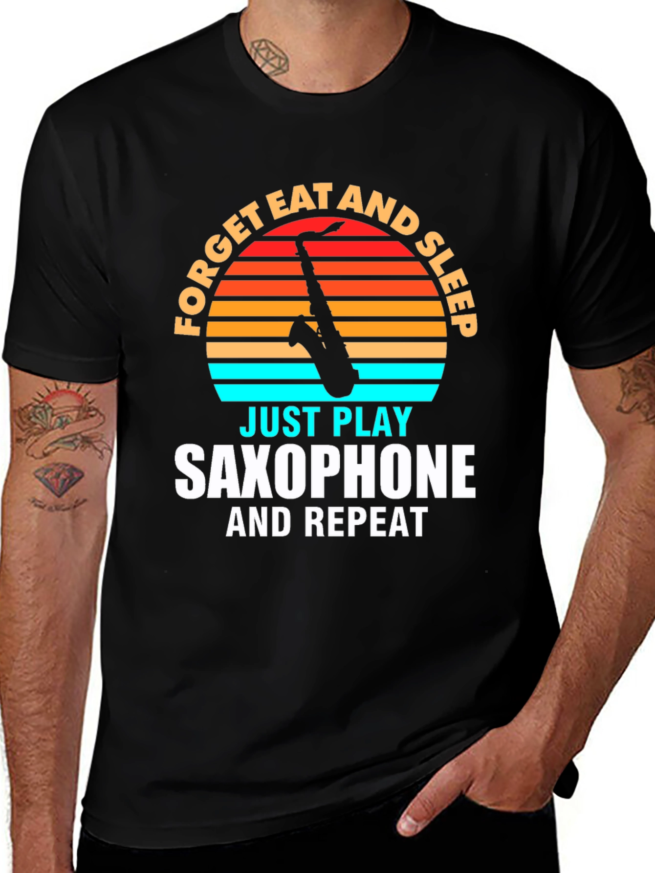 Saxophone Player T-Shirt: Forget Eat Sleep Play Repeat!