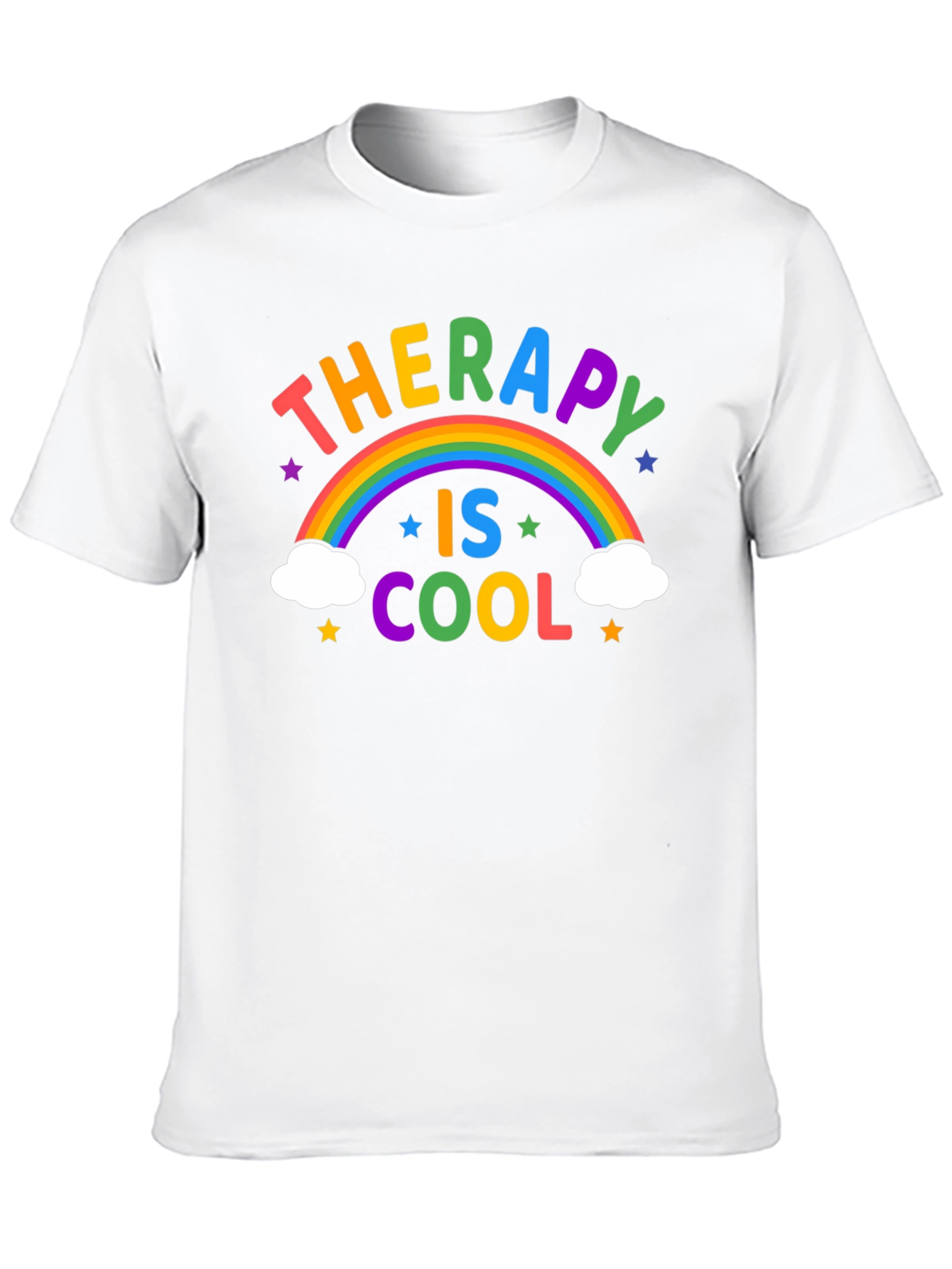 Therapy is Cool Rainbow Graphic T-Shirt