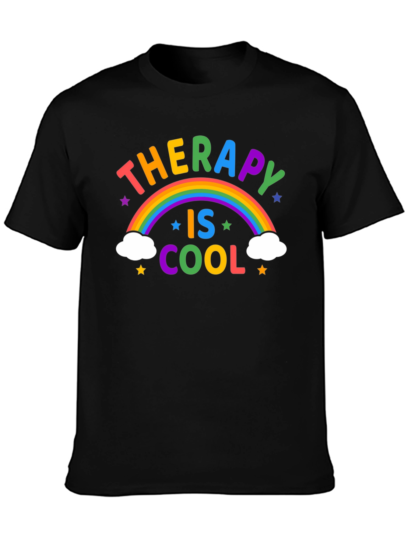 Therapy is Cool Rainbow Graphic T-Shirt