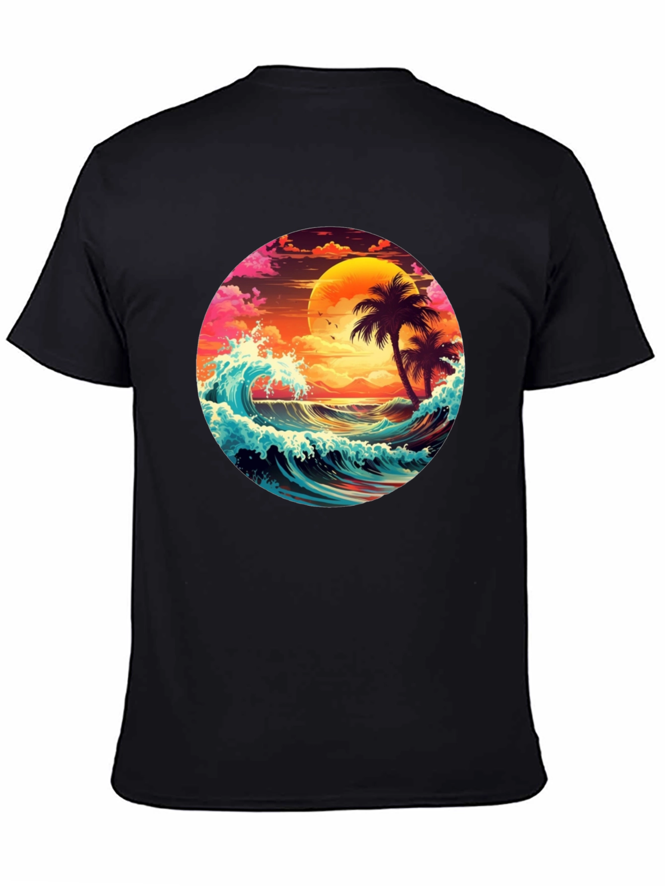 Vibrant Sunset Palm Tree T-Shirt