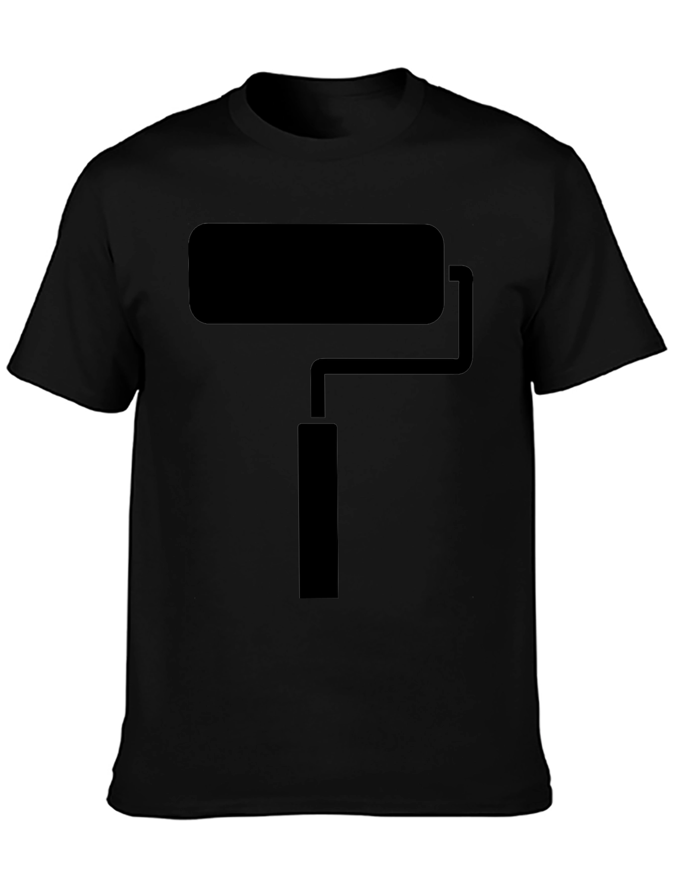 Paint Roller Graphic Tee - Black Crew Neck T-Shirt