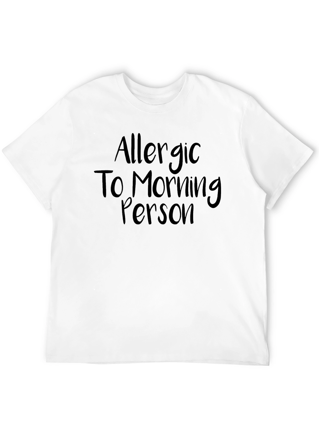 Allergic to Morning Person Black T-Shirt