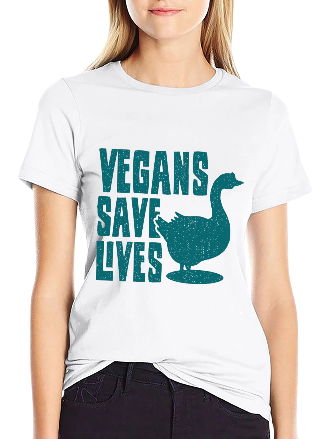 Vegans Save Lives Goose Graphic Tee