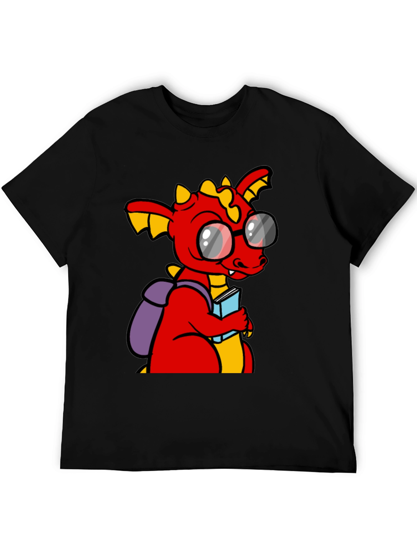 Dragon with Book T-Shirt - Smart & Fun Design