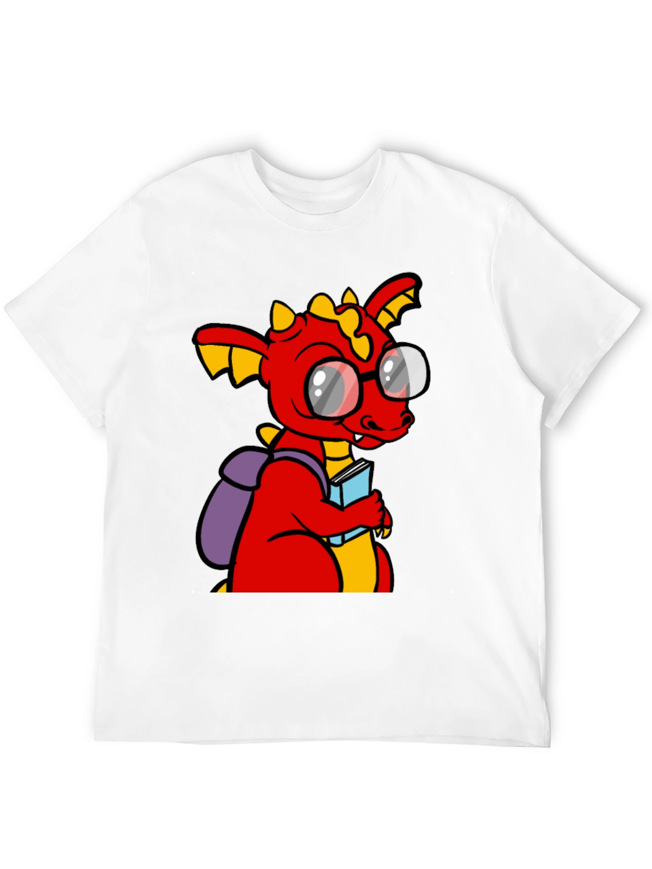 Dragon with Book T-Shirt - Smart & Fun Design