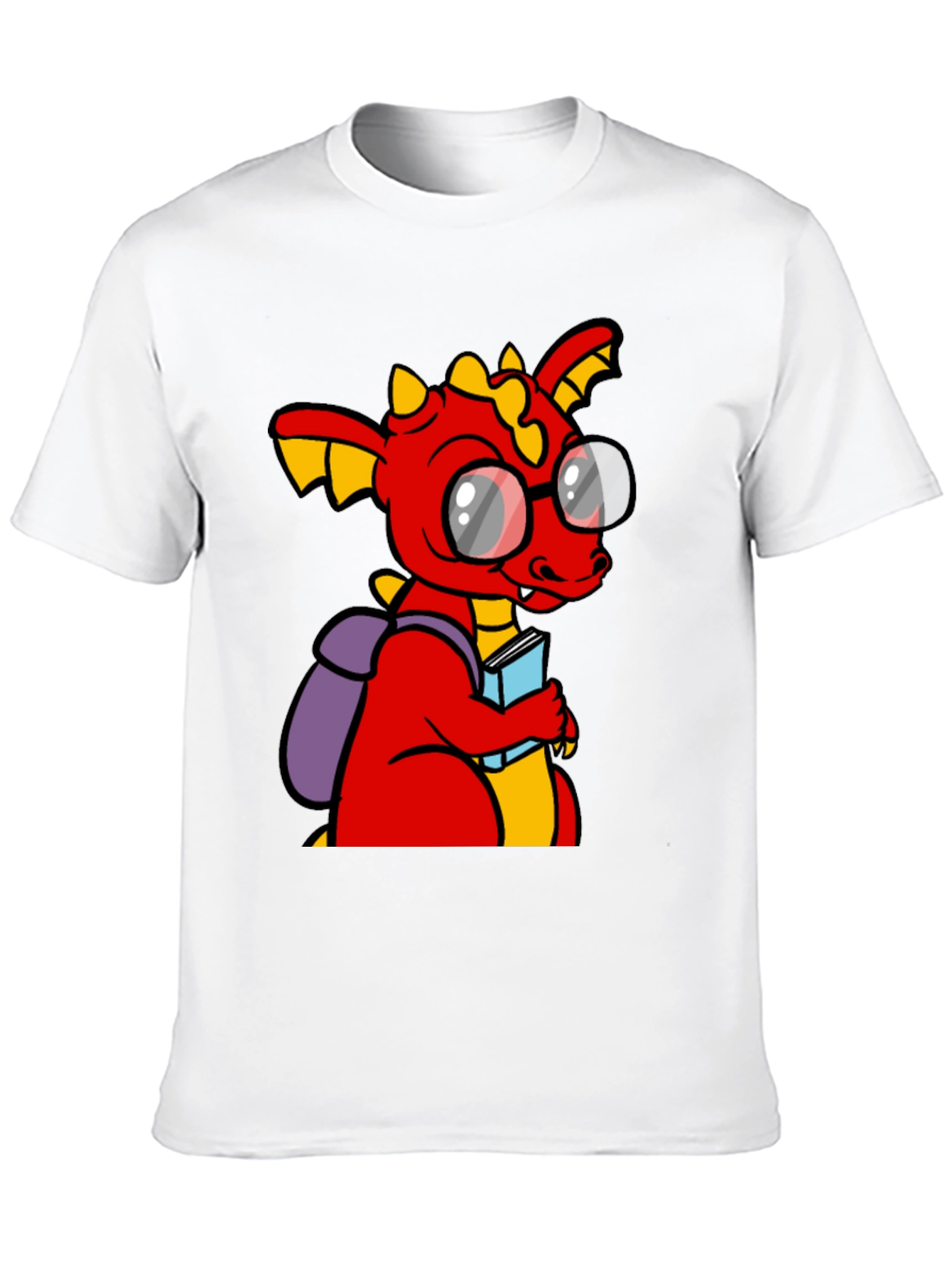 Dragon with Book T-Shirt - Smart & Fun Design