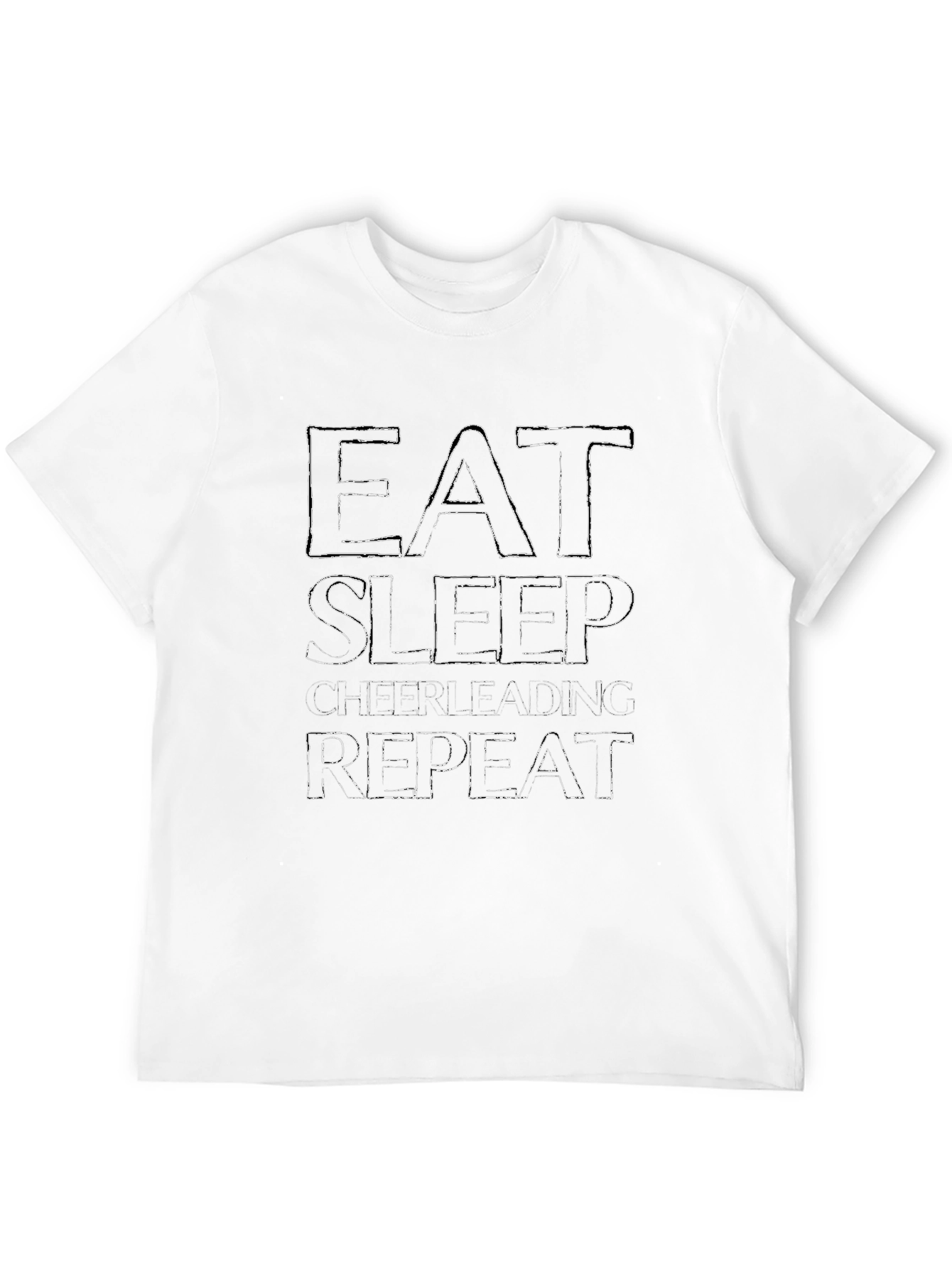 Eat Sleep Cheerleading Repeat Black T-Shirt