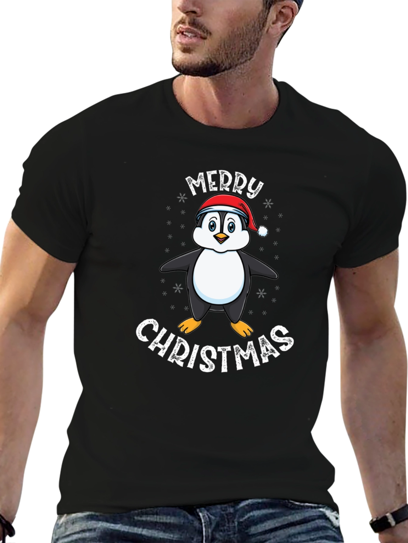 Penguin Merry Christmas Graphic Tee