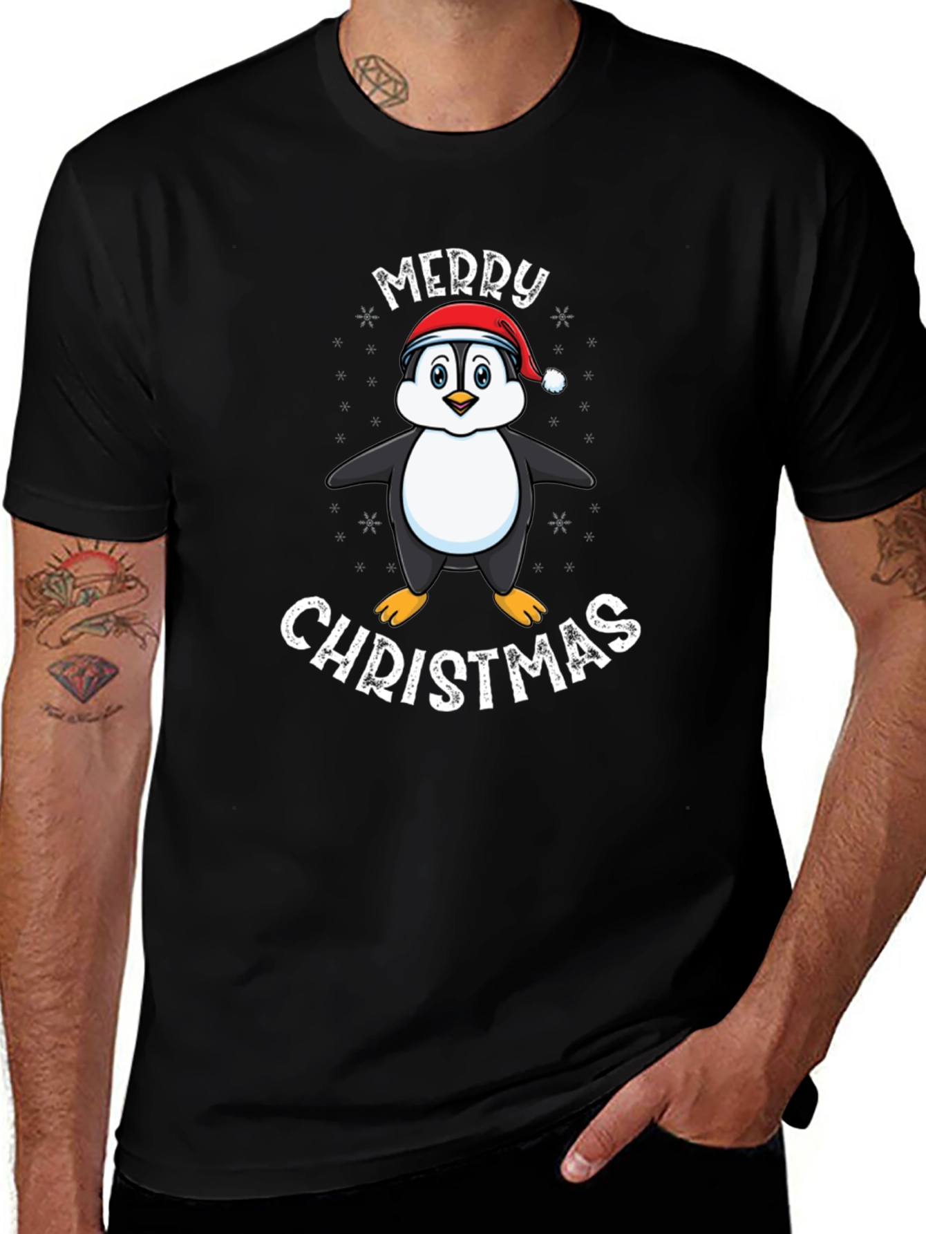 Penguin Merry Christmas Graphic Tee