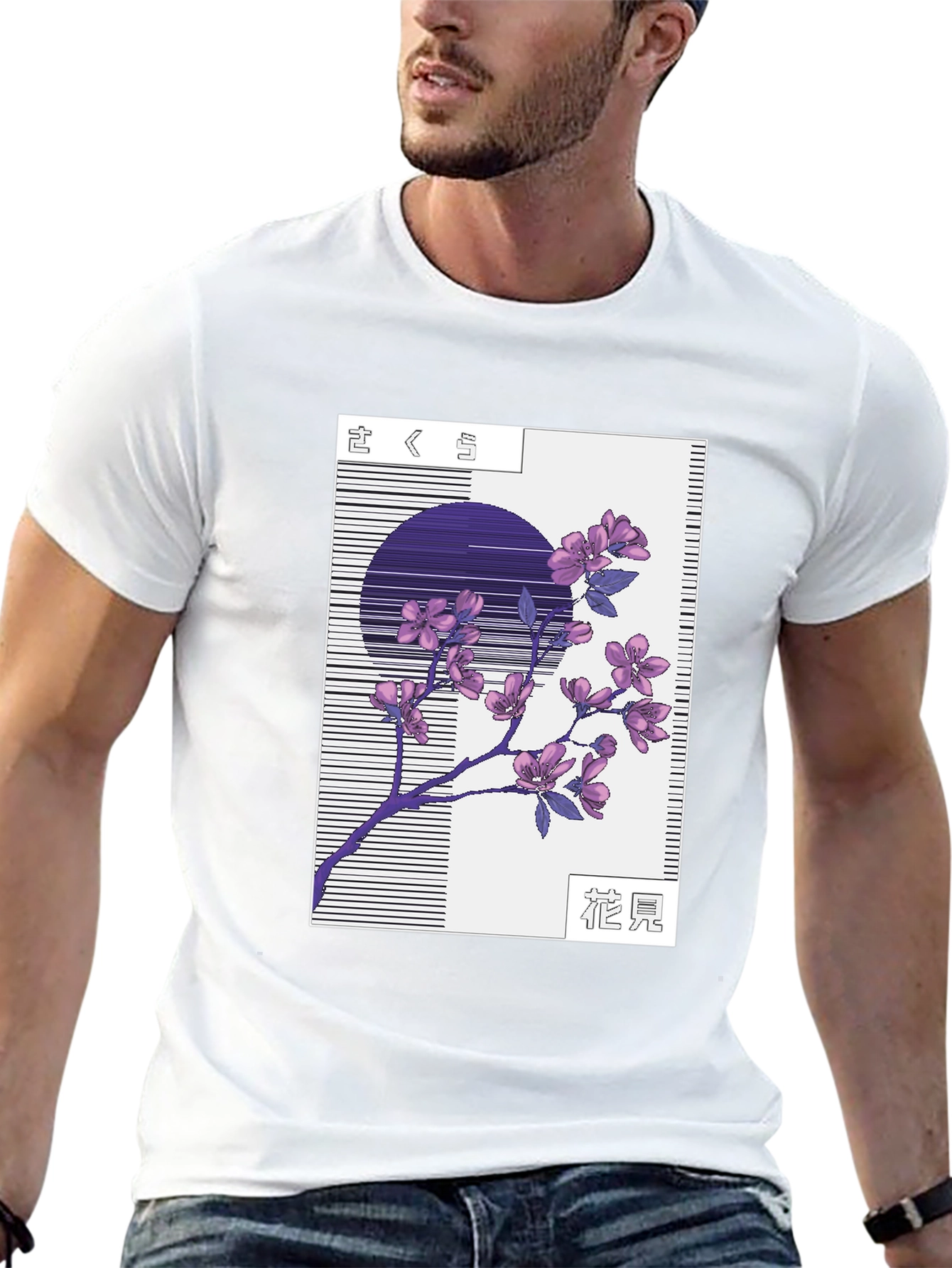 Sakura Blossom Graphic Tee - Stylish Black T-Shirt