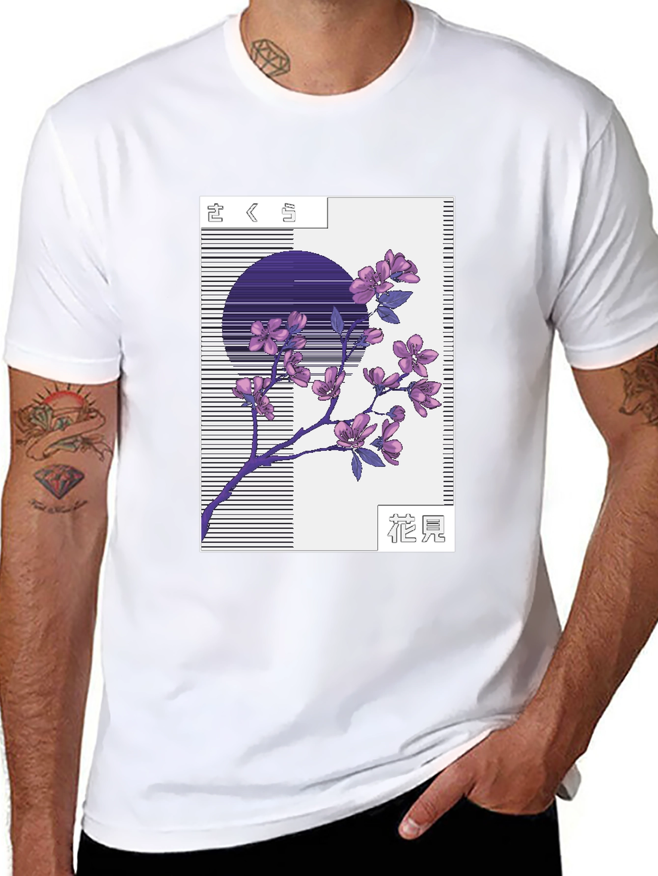 Sakura Blossom Graphic Tee - Stylish Black T-Shirt