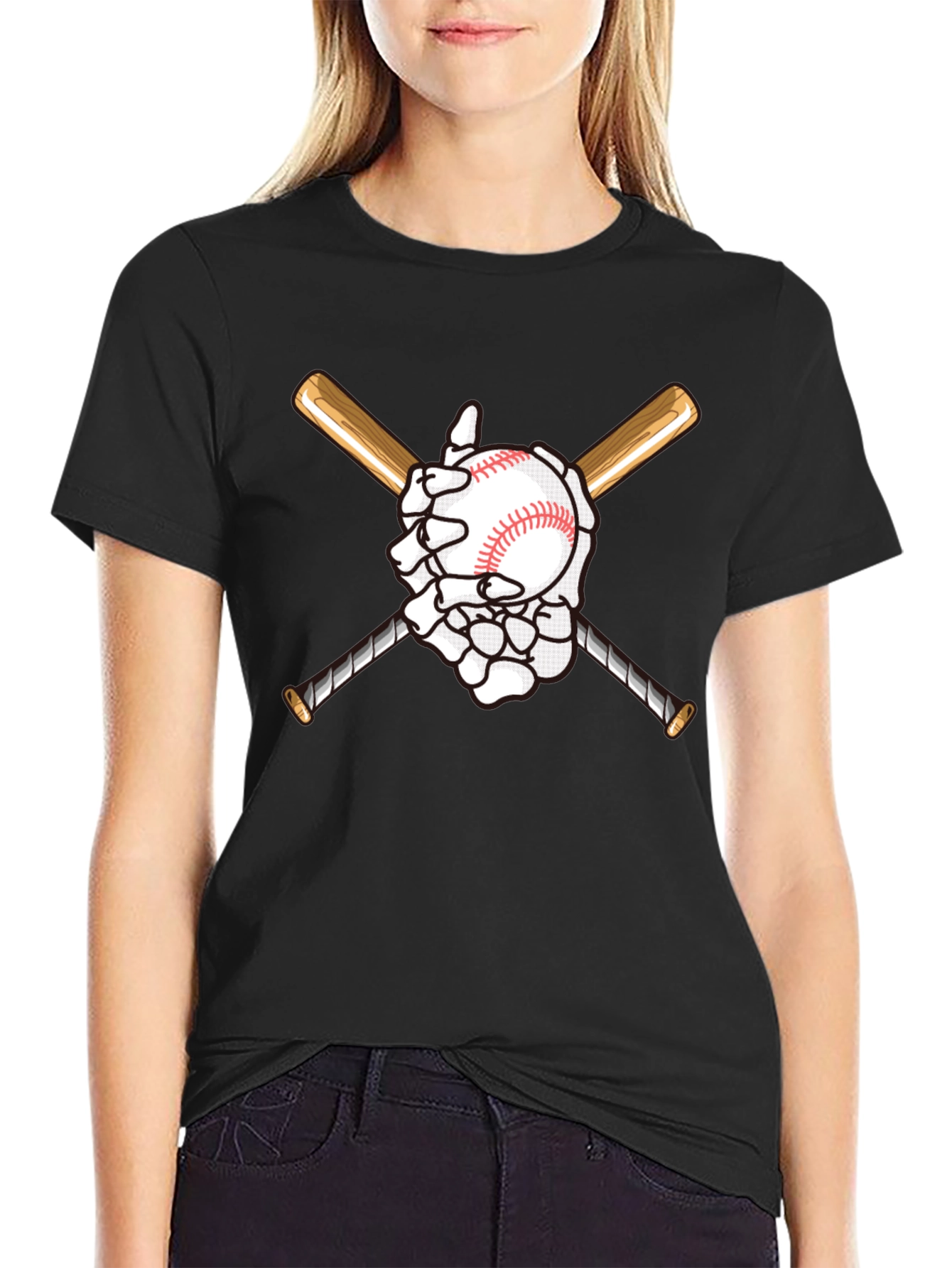 Baseball Skeleton Hand T-Shirt