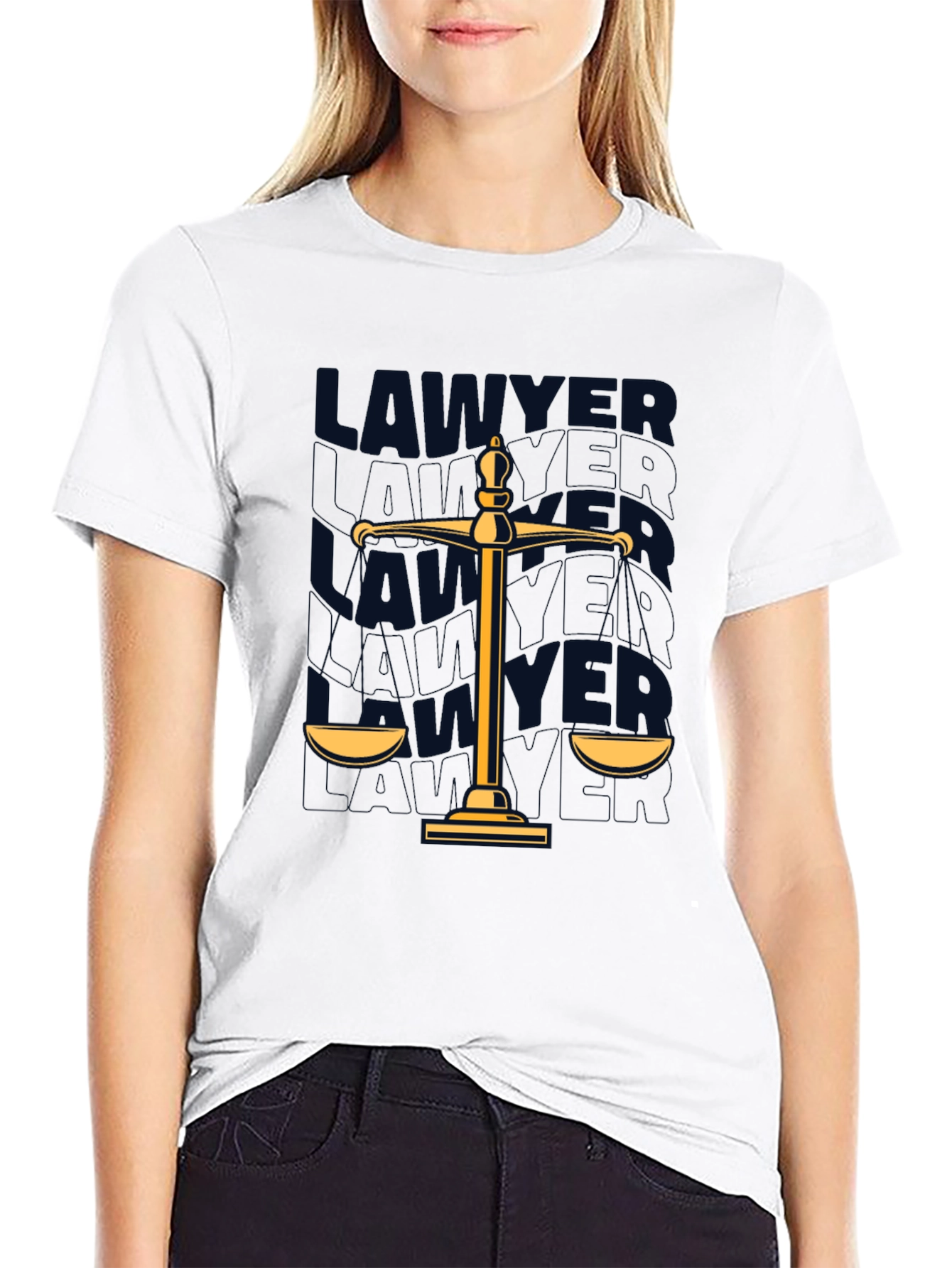 Lawyer Scales of Justice T-Shirt - Black Tee