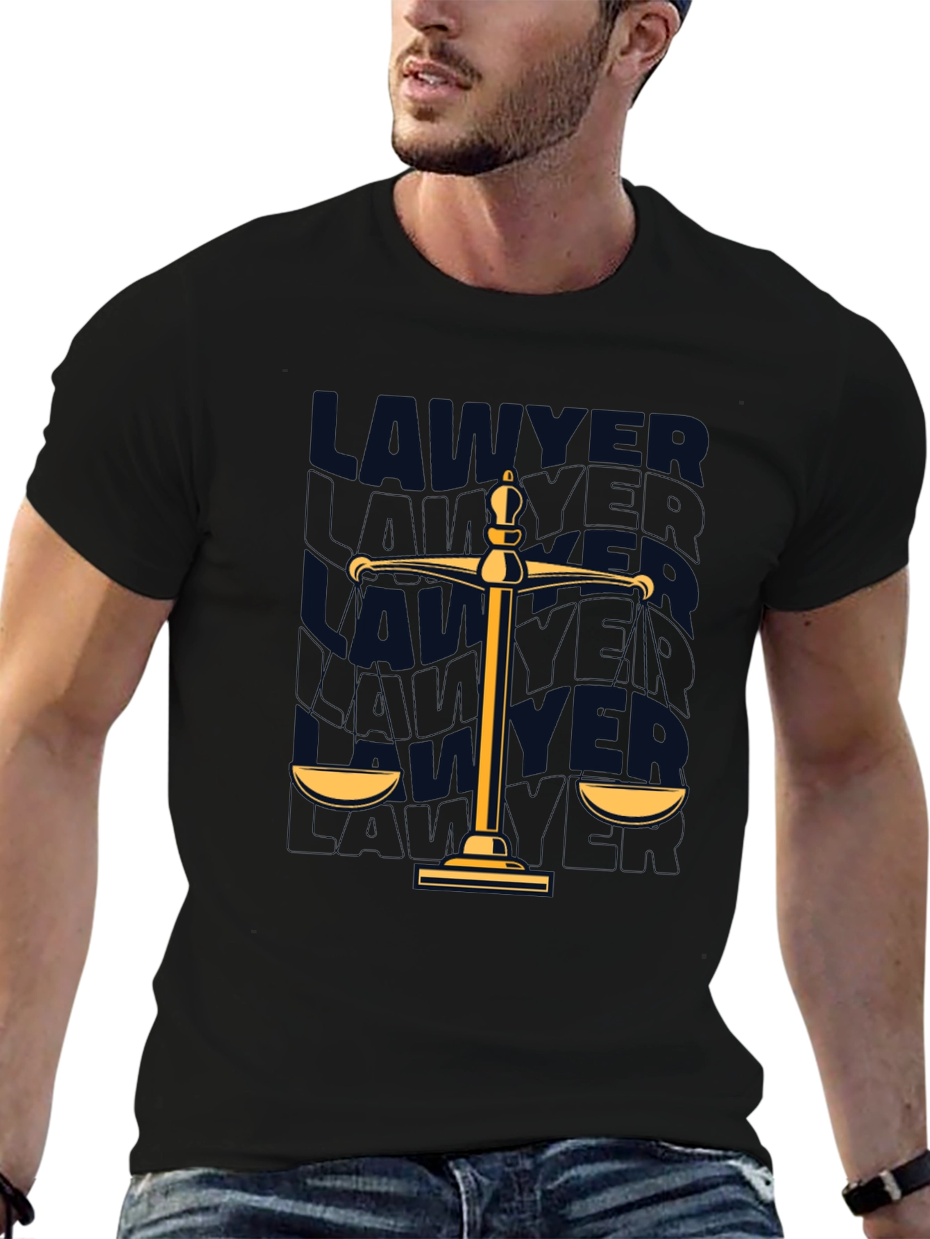 Lawyer Scales of Justice T-Shirt - Black Tee