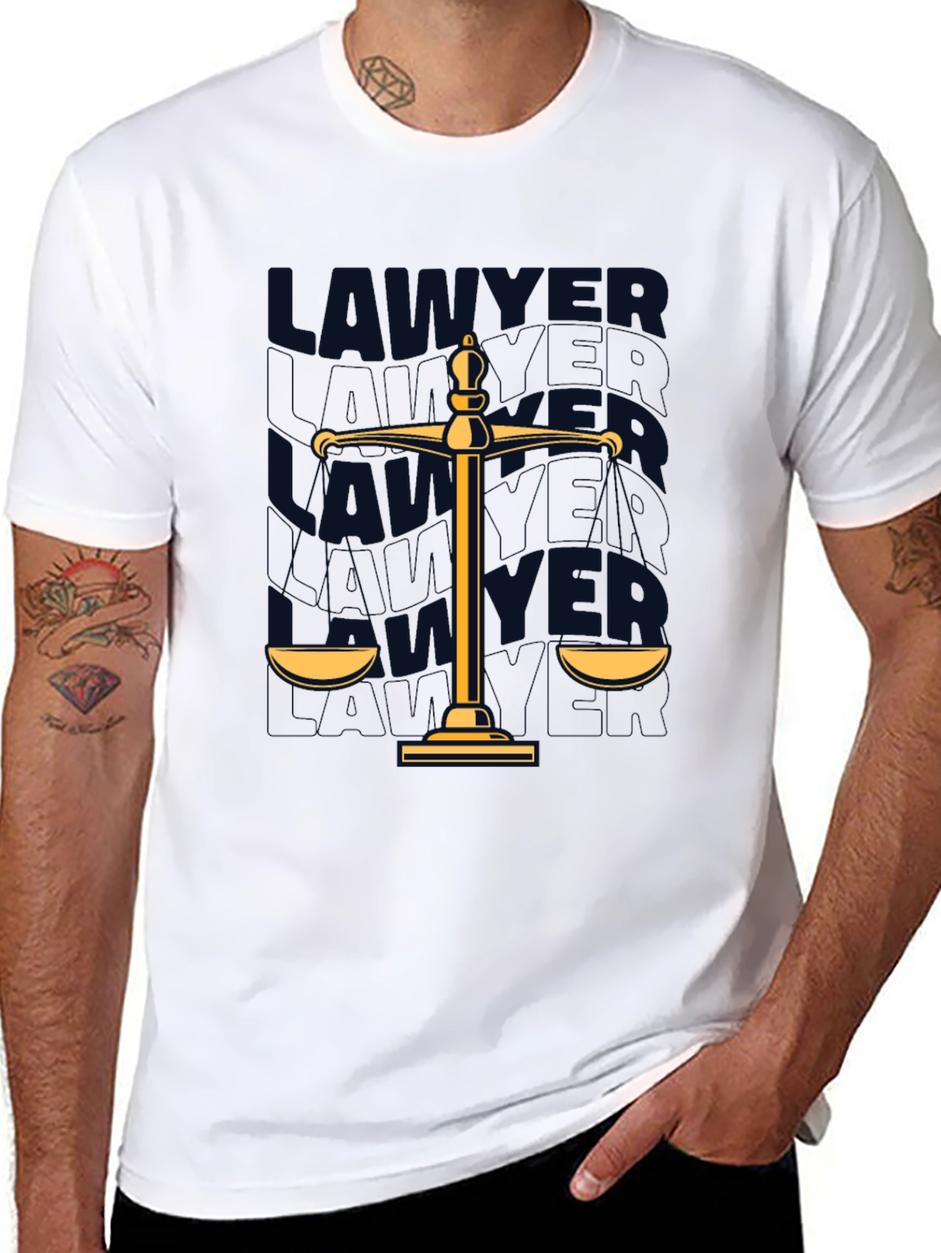 Lawyer Scales of Justice T-Shirt - Black Tee