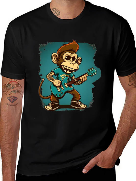 Cool Monkey Guitarist Graphic Tee