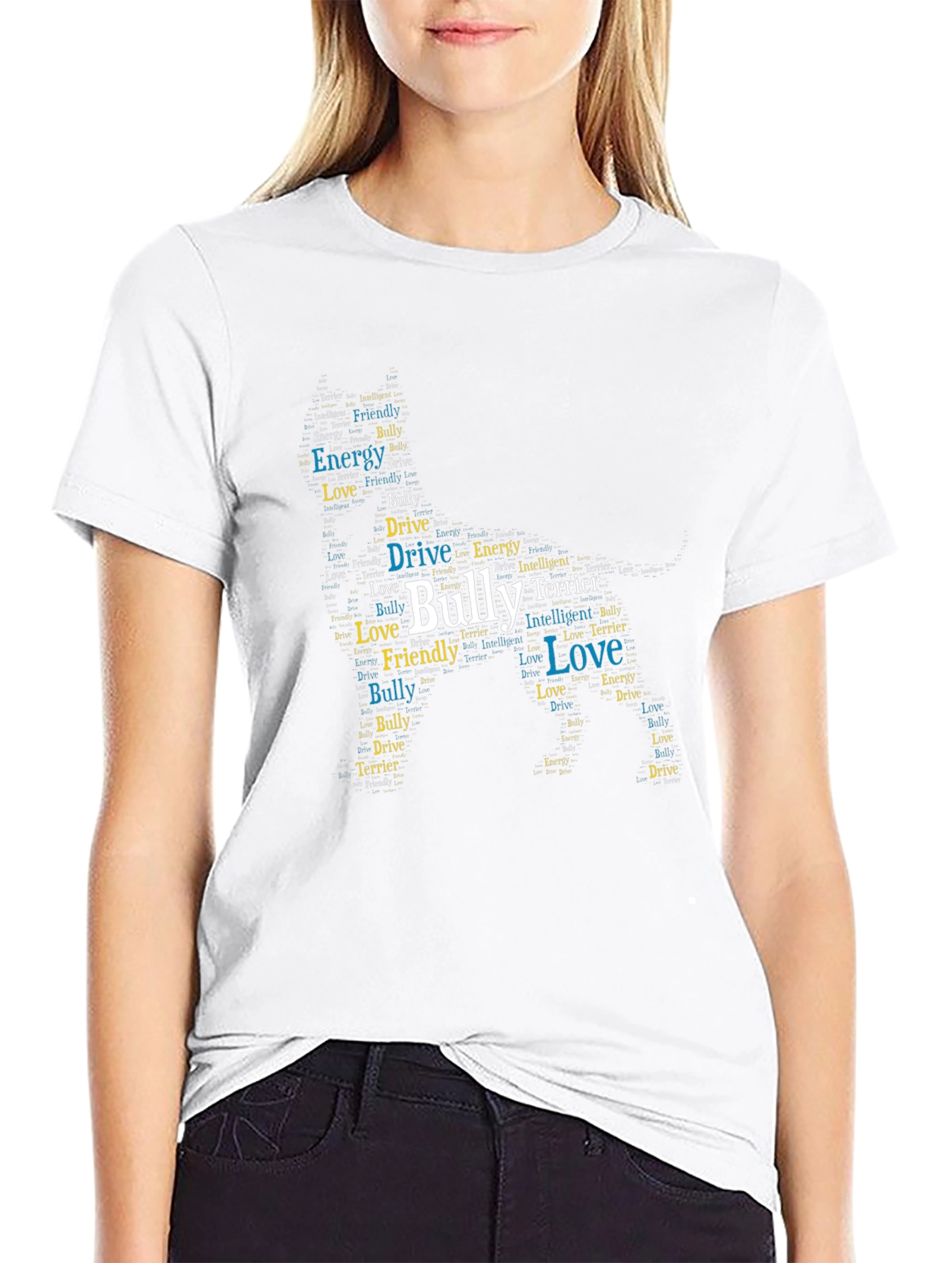 Bully Terrier Word Art Graphic T-Shirt