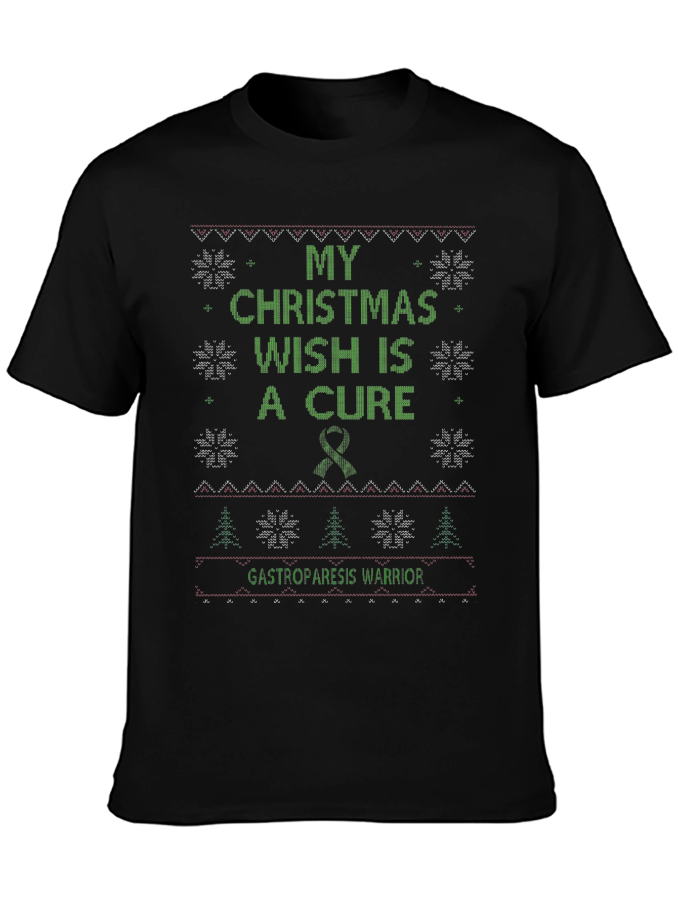 Gastroparesis Warrior Christmas Wish Cure Ugly T-Shirt
